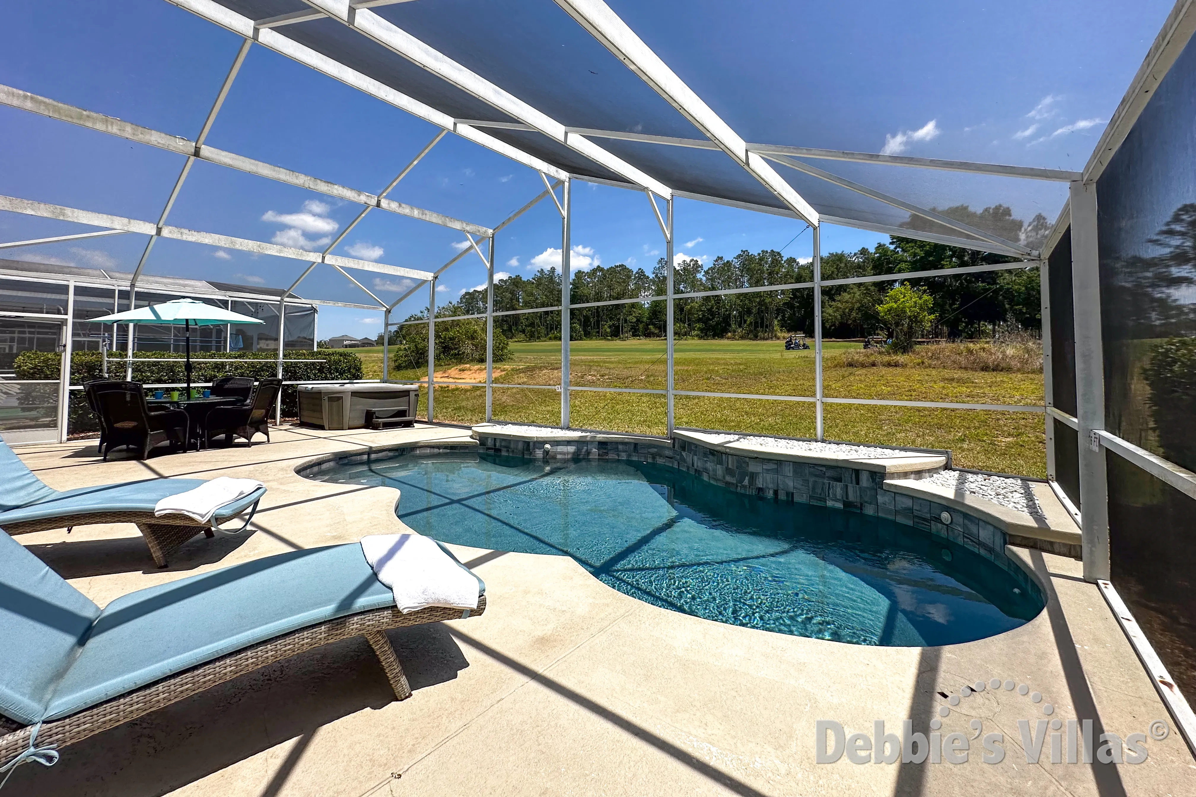 Private pool at this vacation villa on Highlands Reserve in Davenport
