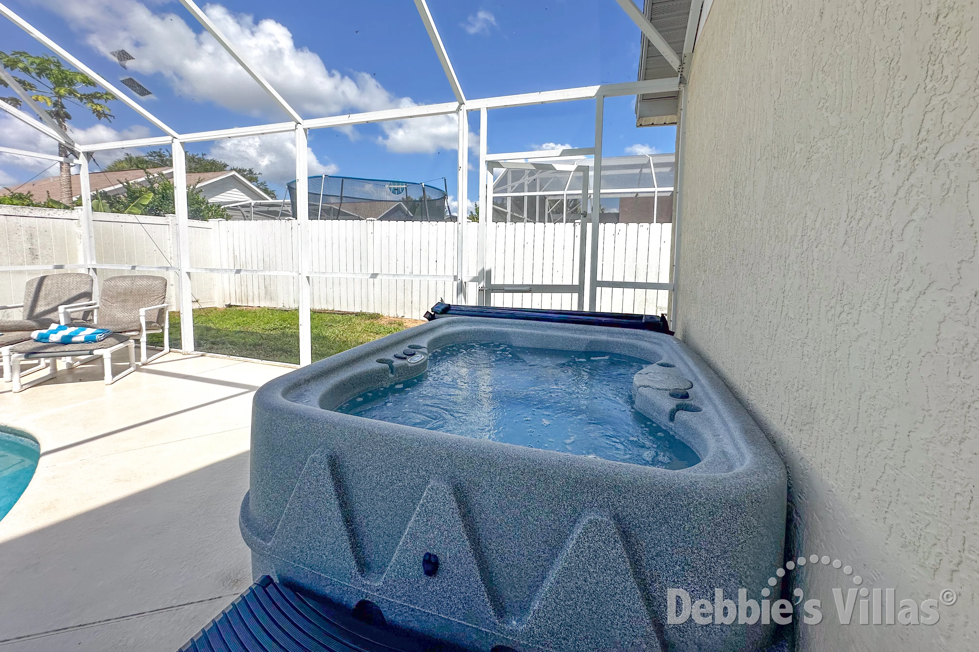 Relax in your own private freestanding spa at this vacation villa on Indian Creek in Kissimmee