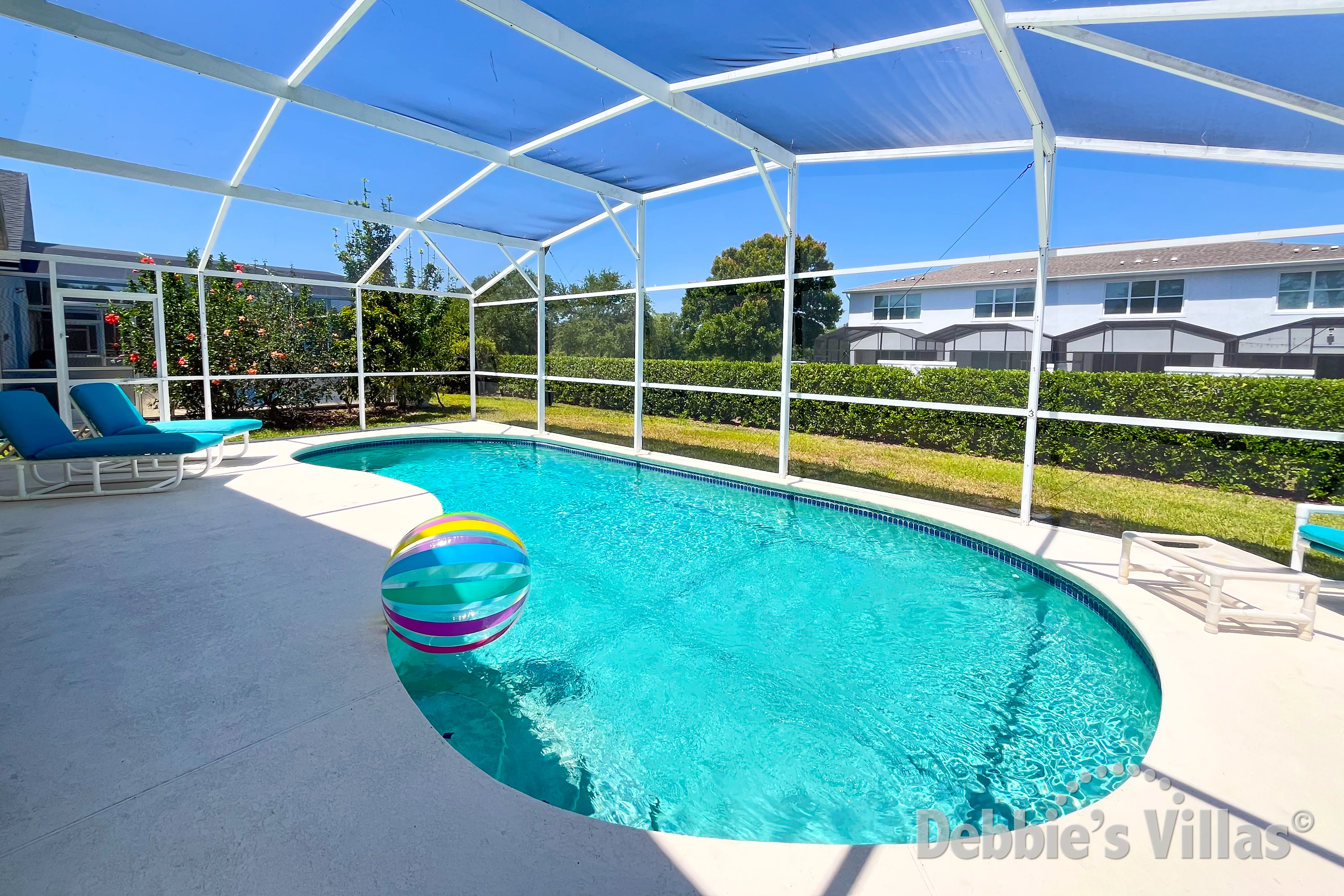 Private pool at this vacation villa on Clear Creek in Clermont 