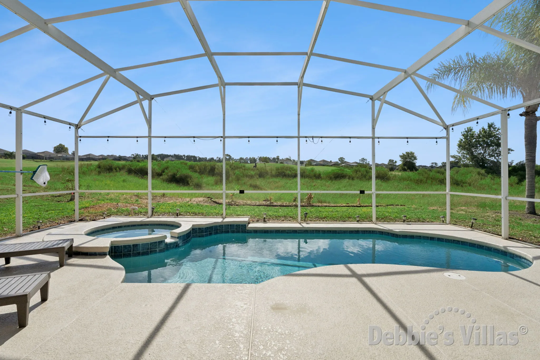 Private pool and spa at this vacation villa on Highlands Reserve in Davenport