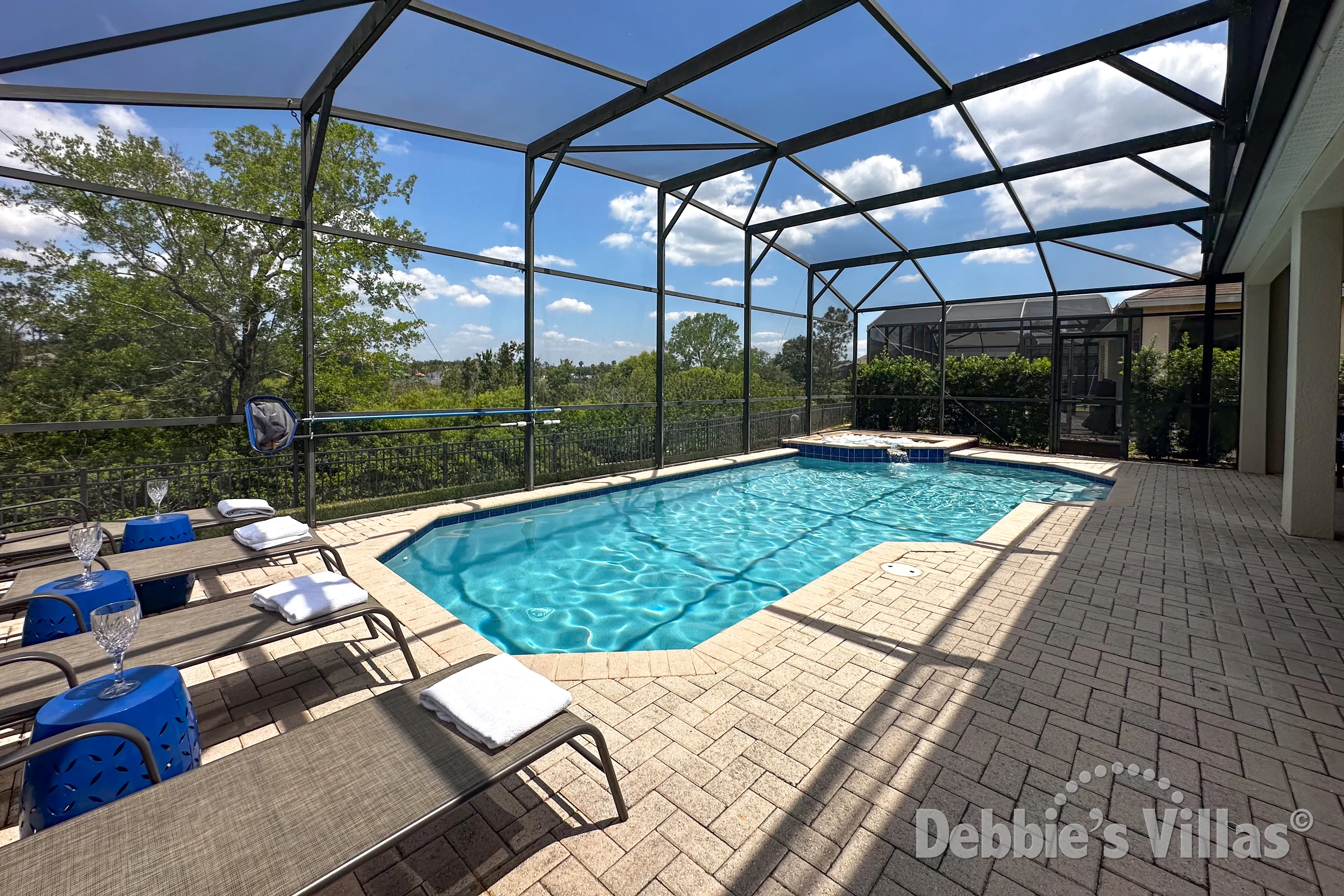 Private pool and spa at this vacation villa on Windsor Hills in Kissimmee