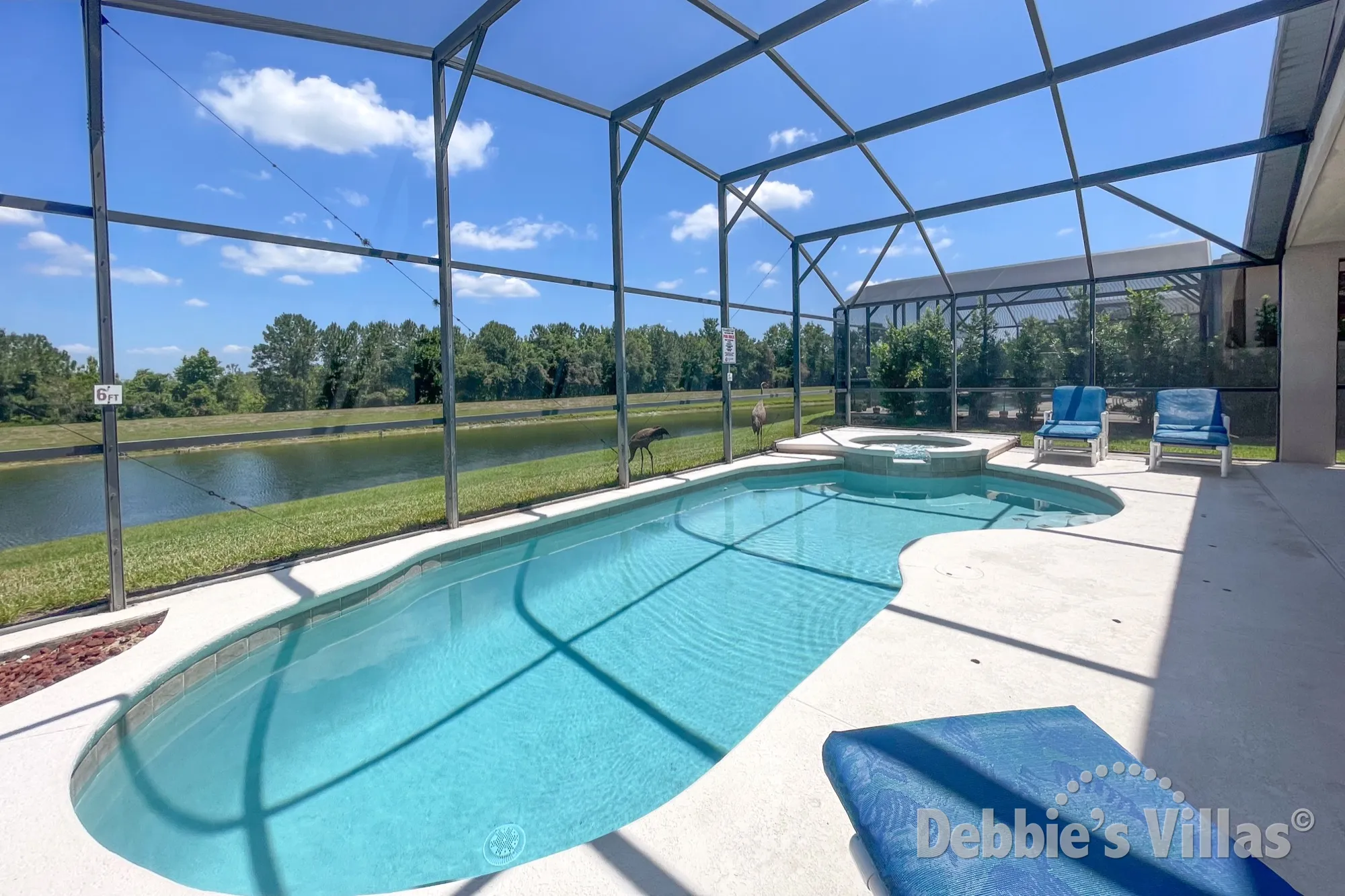 Lake view from the pool deck of this Emerald Island vacation villa