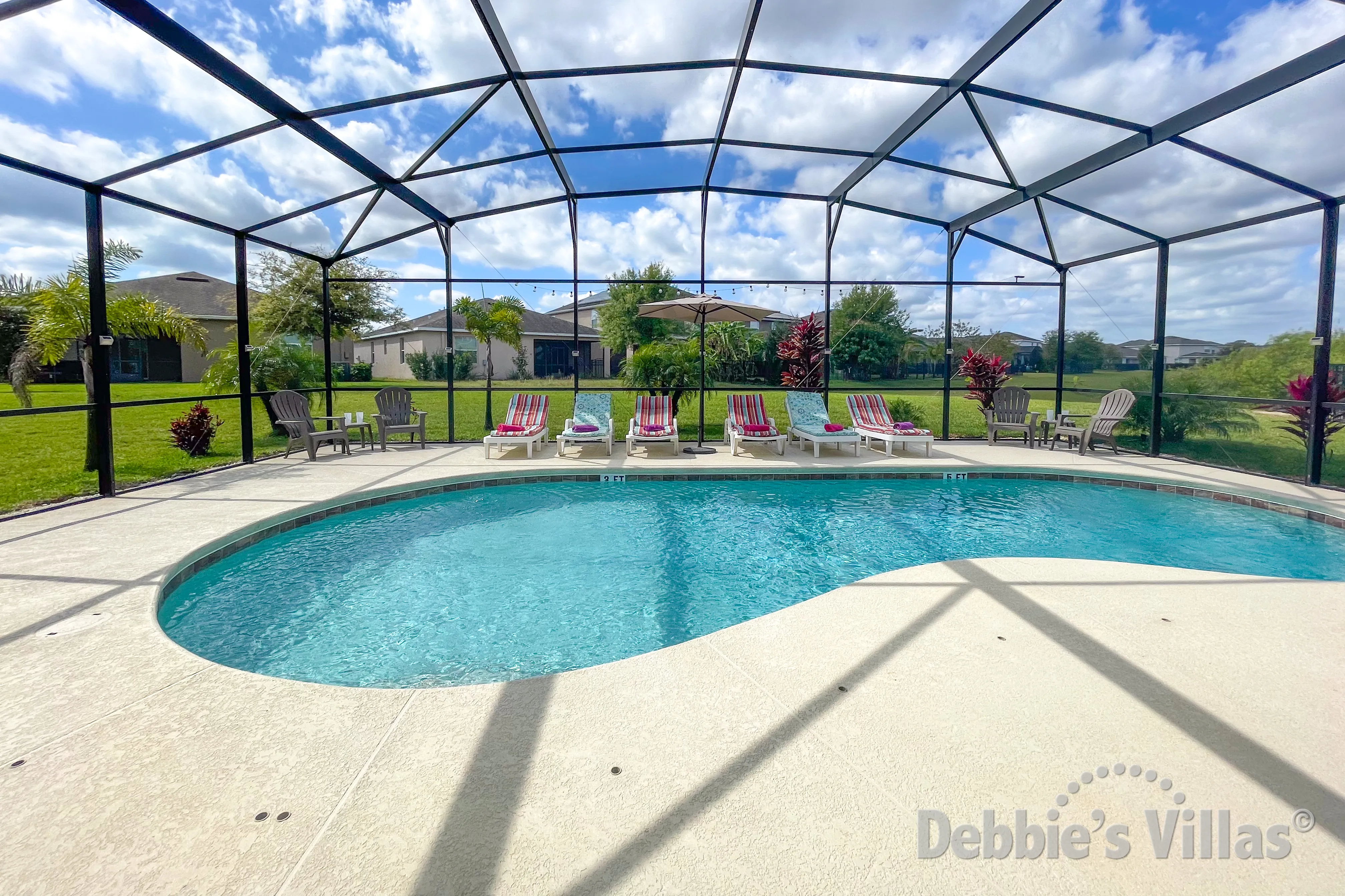 South-facing pool at this vacation villa on Providence in Davenport