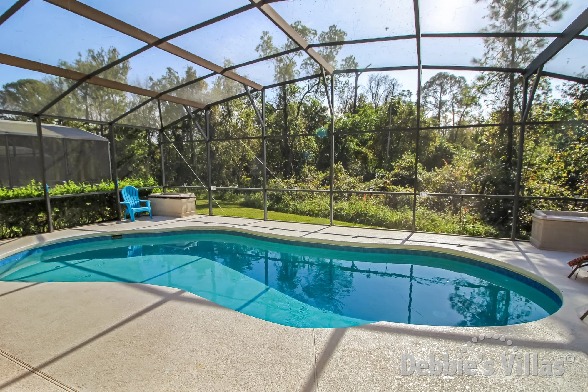 Scenic view from the south-facing private pool of this Davenport vacation villa