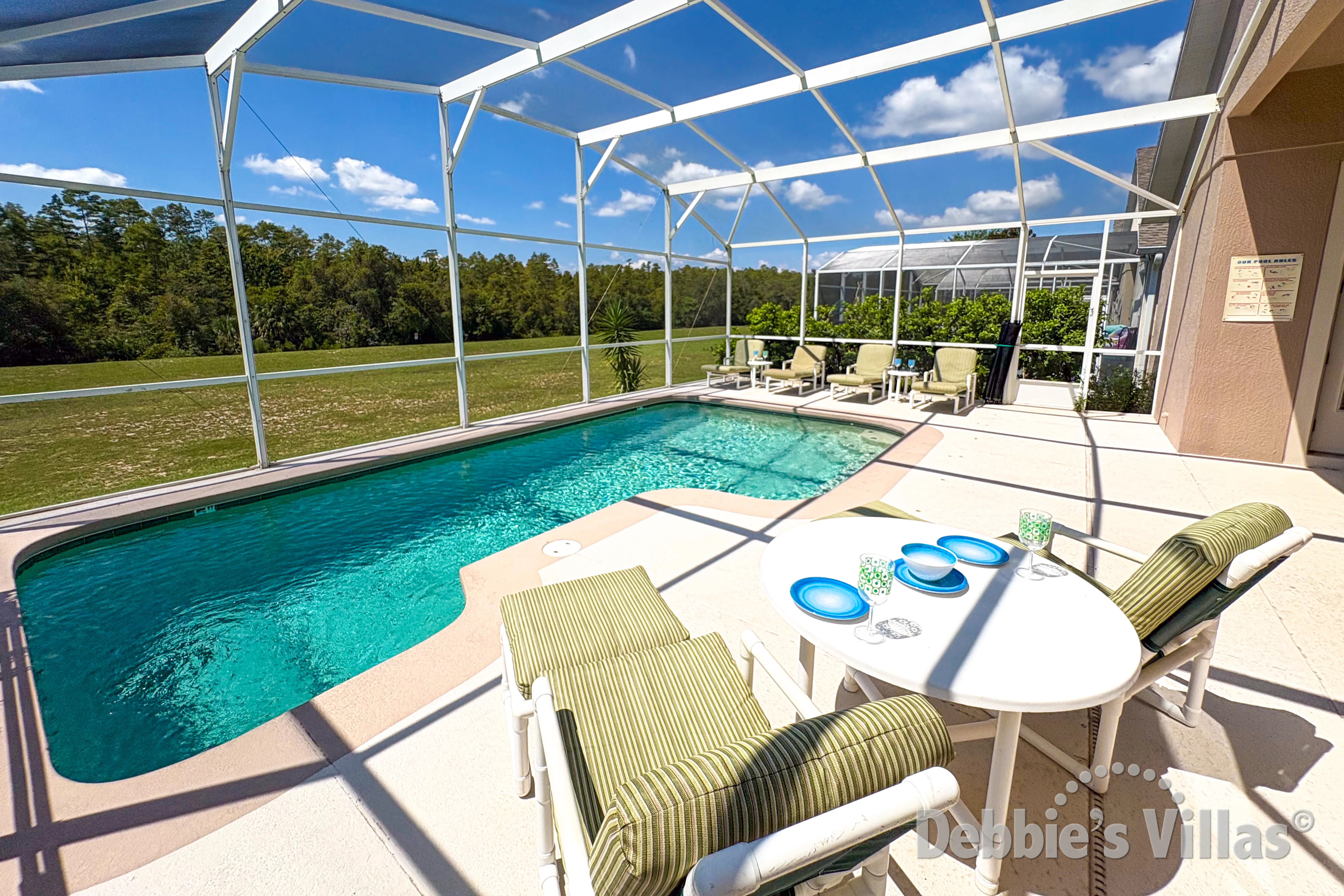 West-facing private pool at this vacation villa on Highlands Reserve in Davenport 