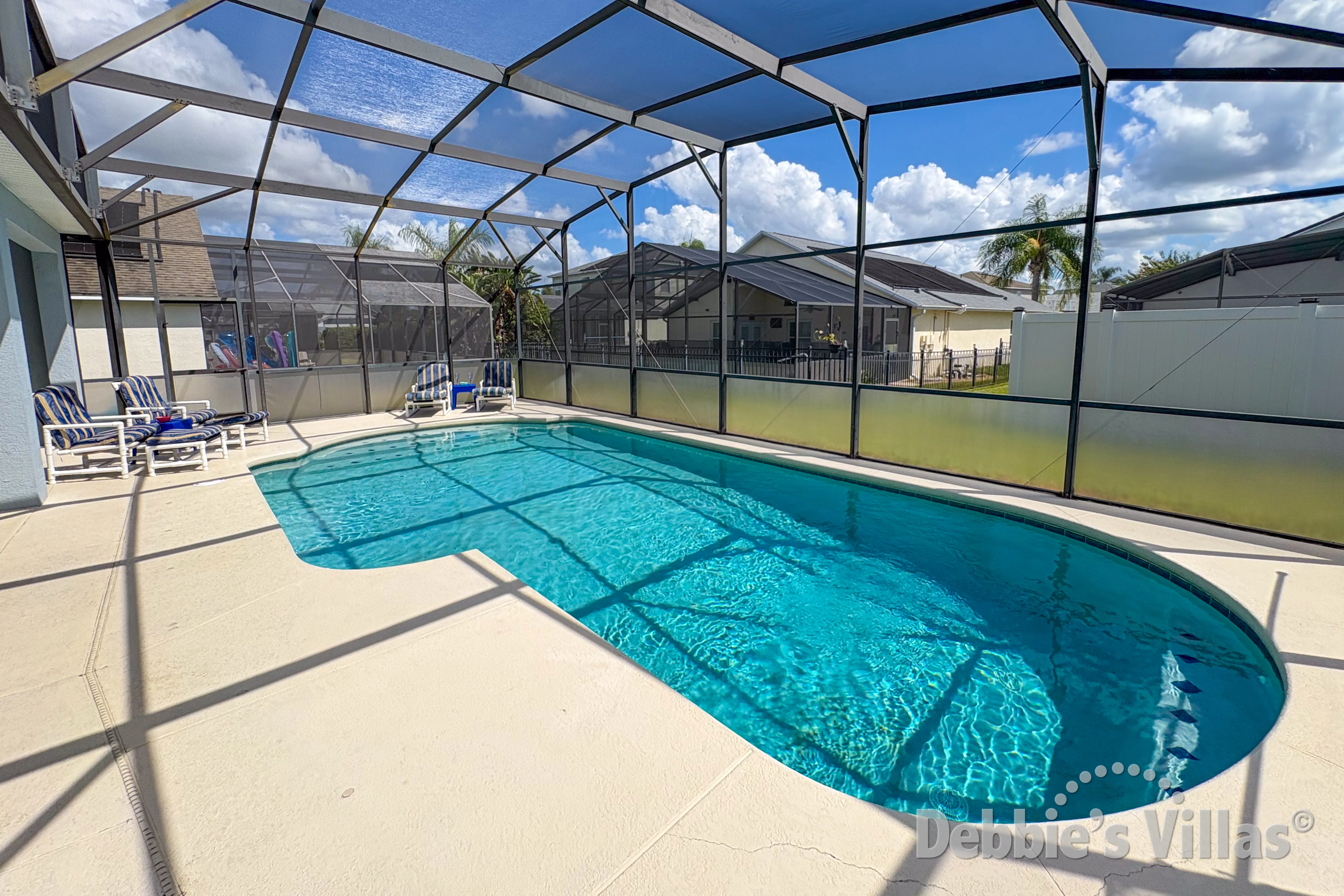 South-facing pool at this vacation villa on Sanctuary at West Haven in Davenport