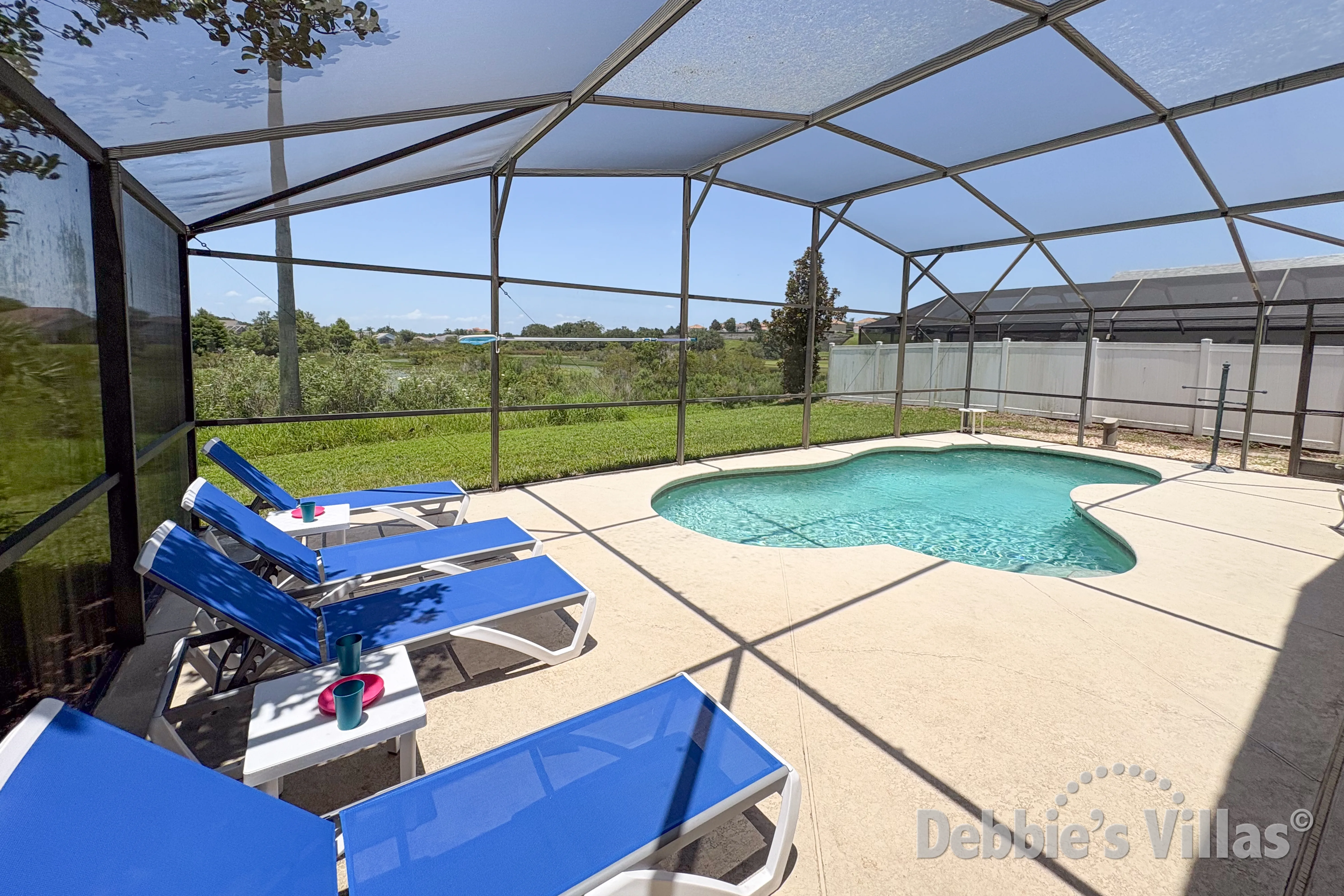 Private pool at this vacation villa on Rolling Hills in Kissimmee 