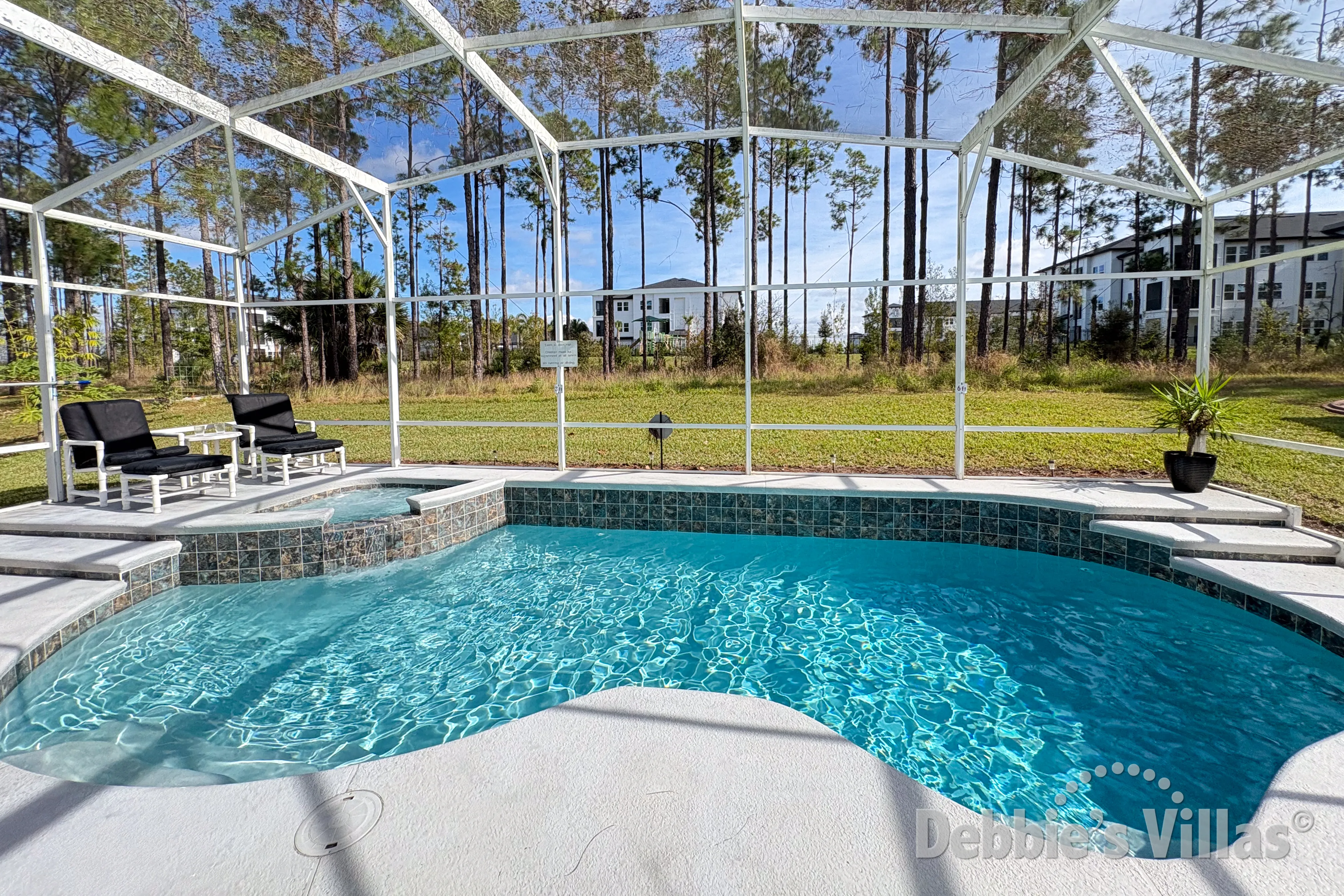 Private pool and spa at this vacation villa on Highlands Reserve in Davenport 