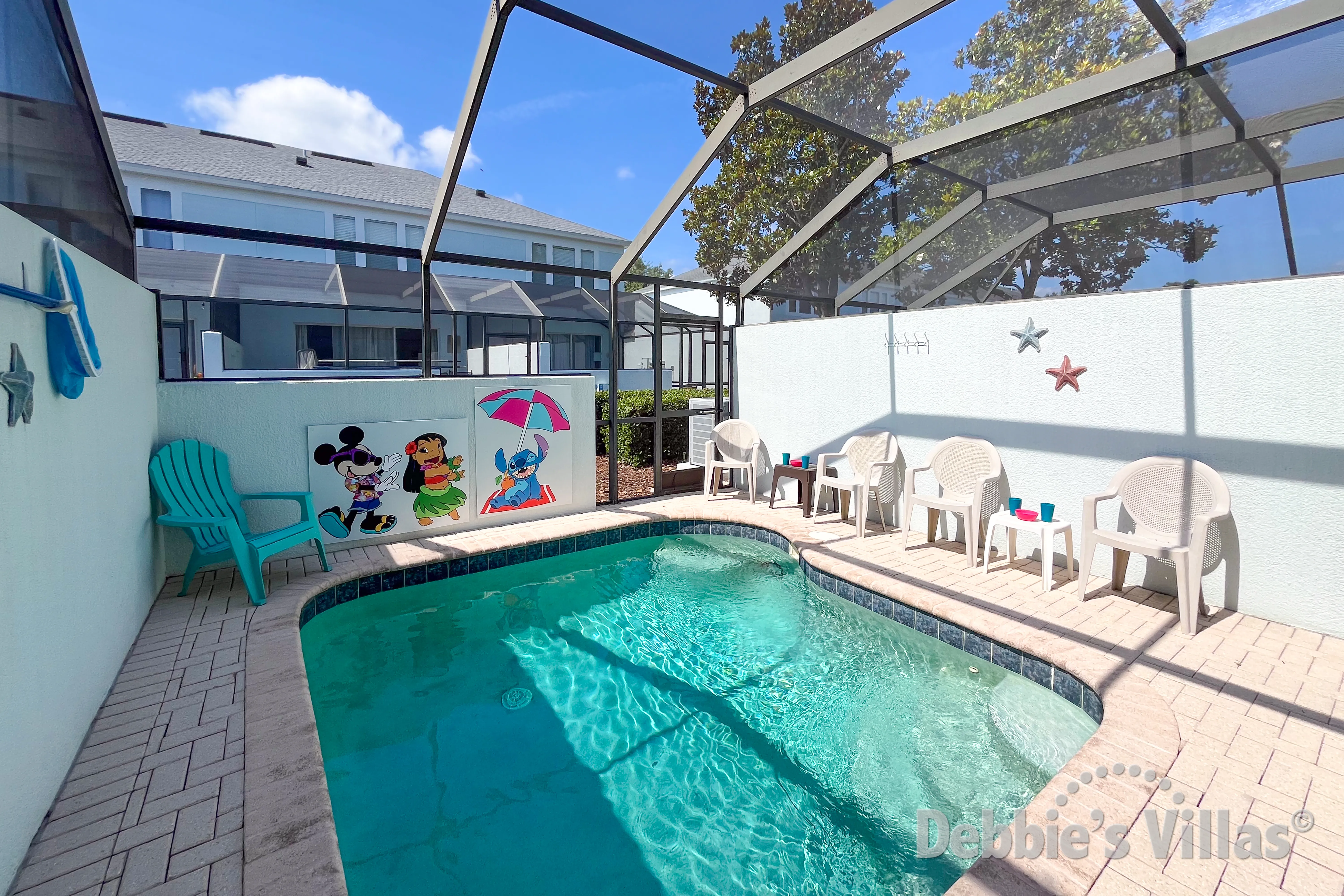 South-facing splash pool at this vacation home on Windsor Hills in Kissimmee
