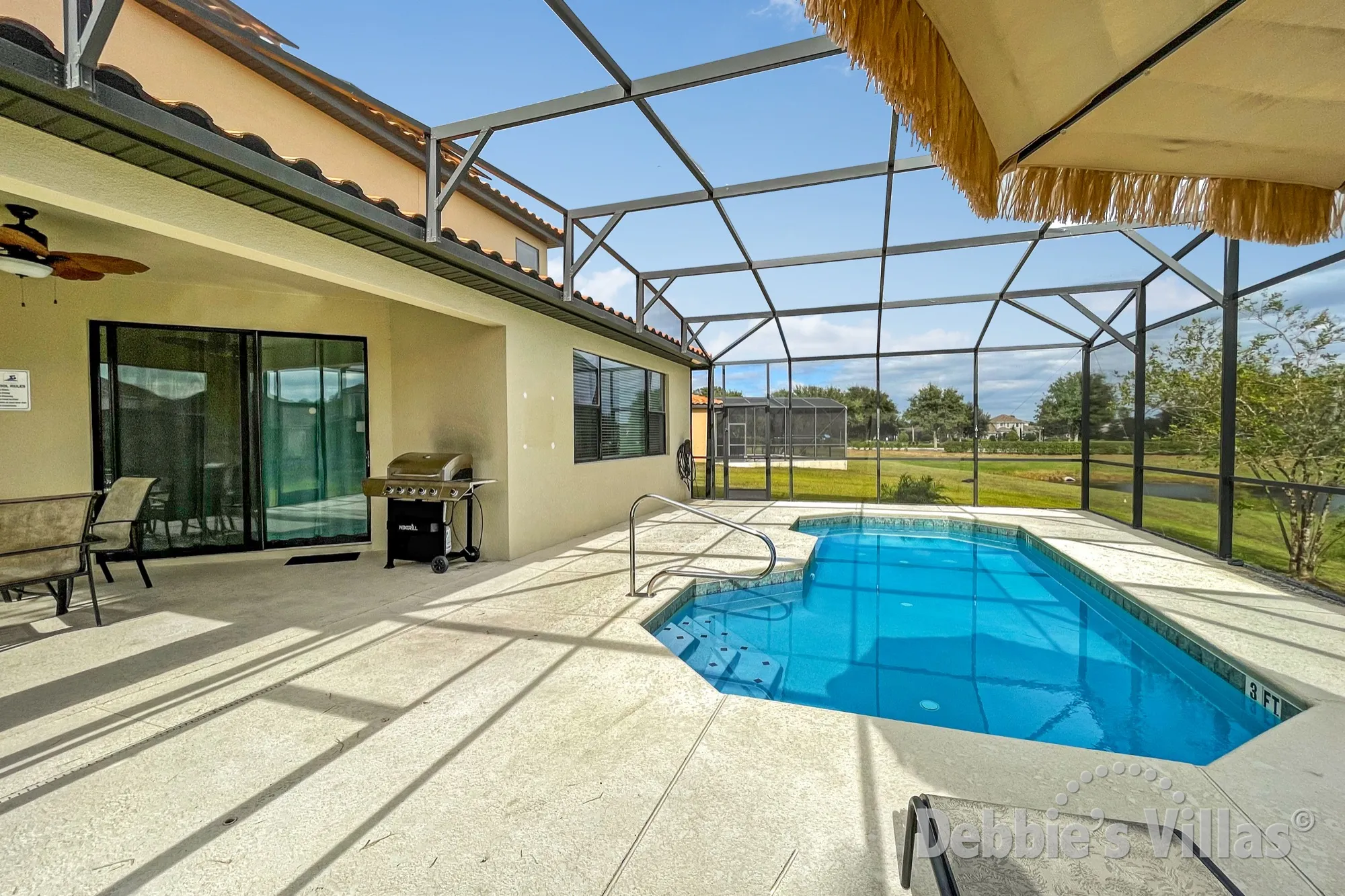 Plenty of space on the pool deck of this villa