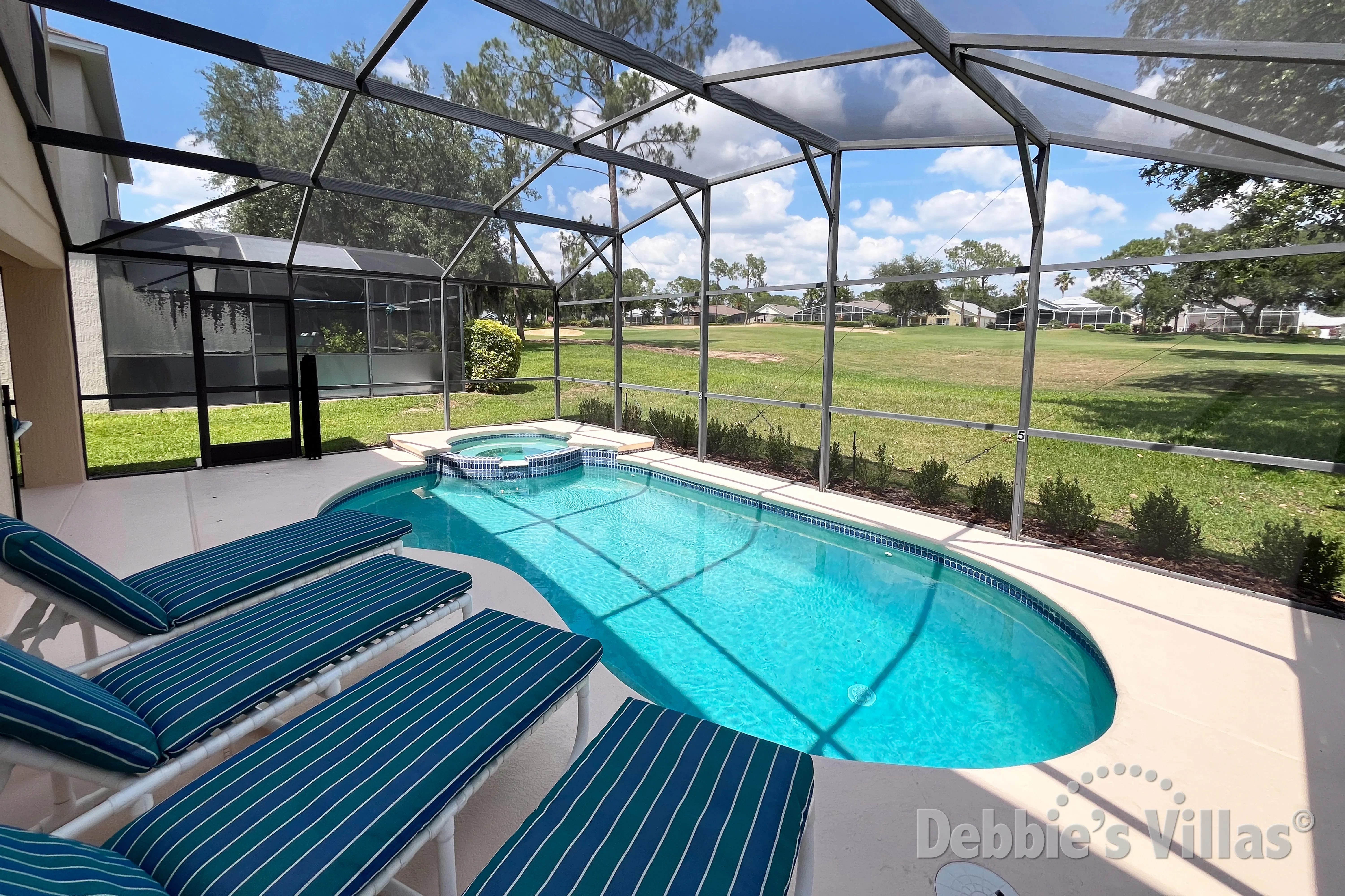 Private pool and spa at this vacation villa on Southern Dunes in Haines City 