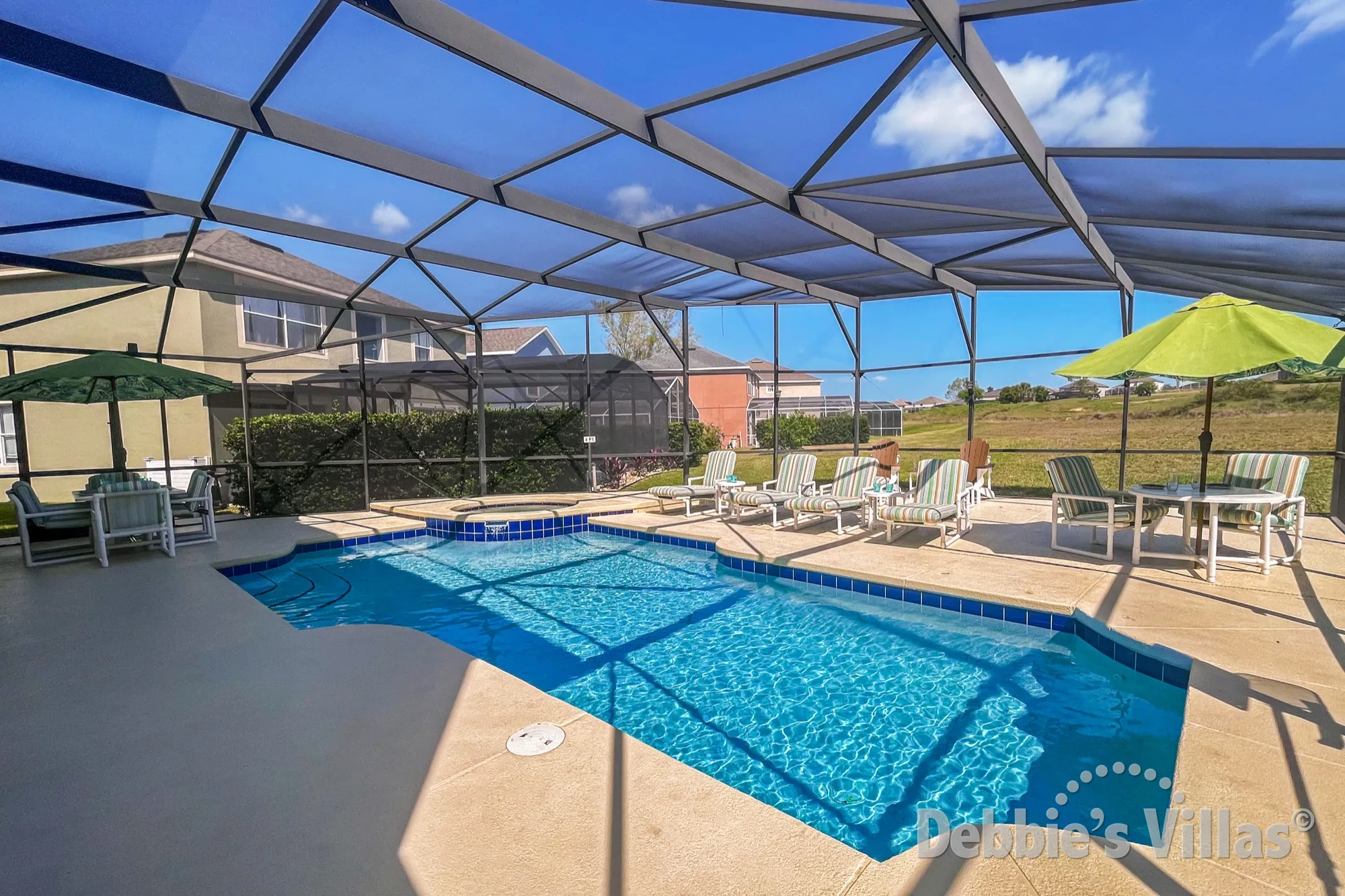 Highlands Reserve villa with golf course views from the pool and spa deck