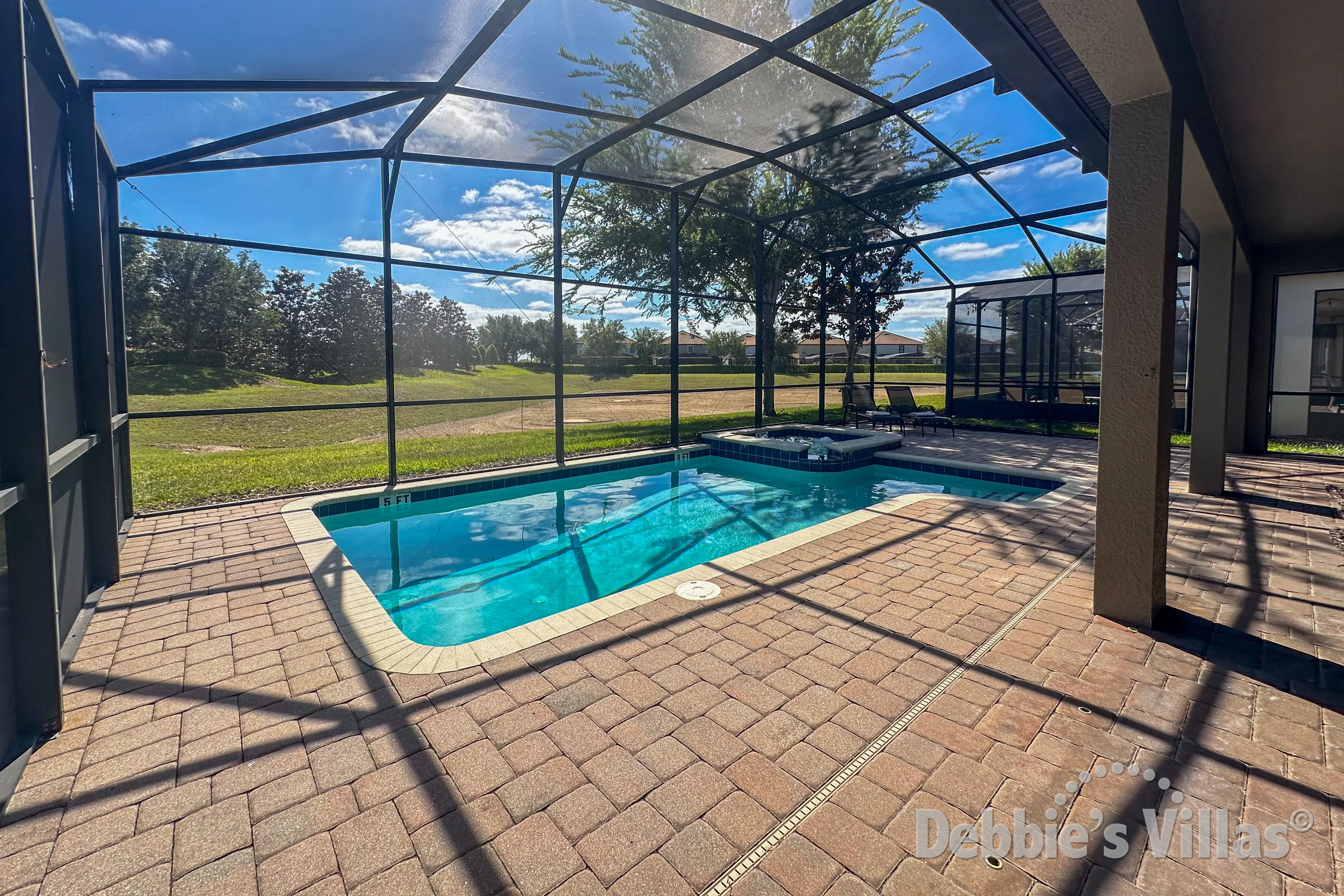 Pool and spa at this vacation villa on ChampionsGate in Davenport 