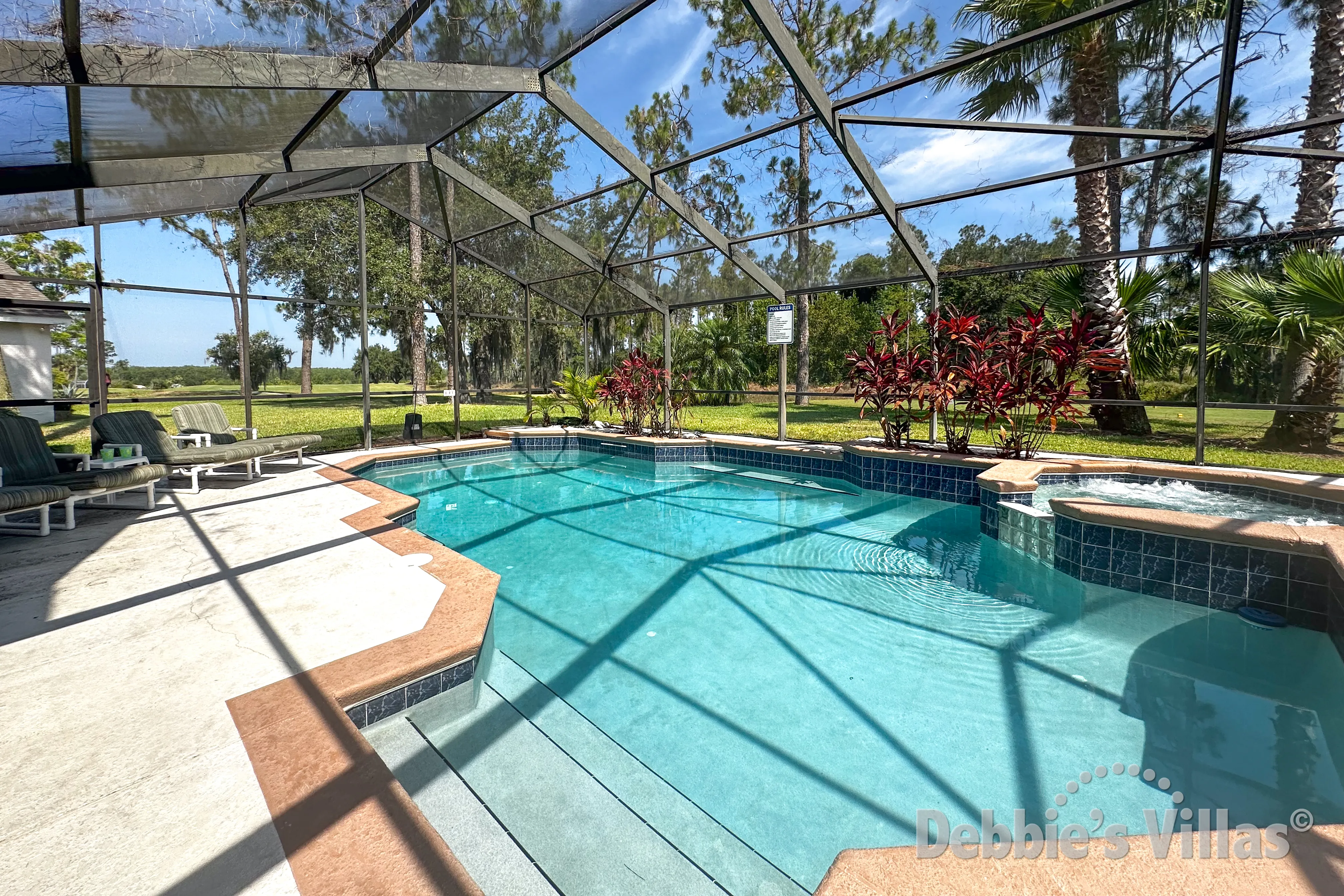 Private pool and spa at this vacation villa on Highlands Resort in Davenport