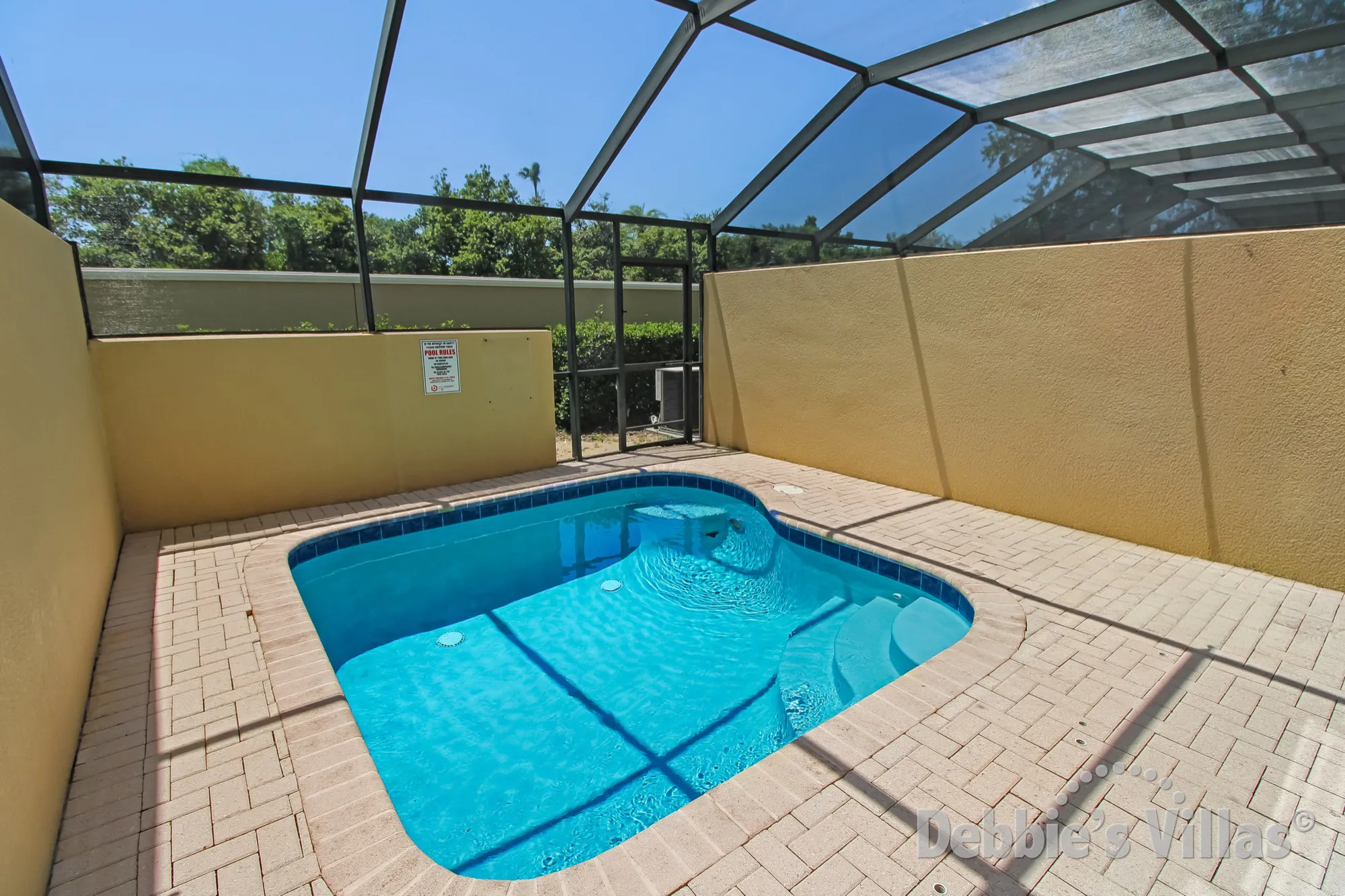 South-facing private pool at this vacation home on Windsor Hills in Kissimmee