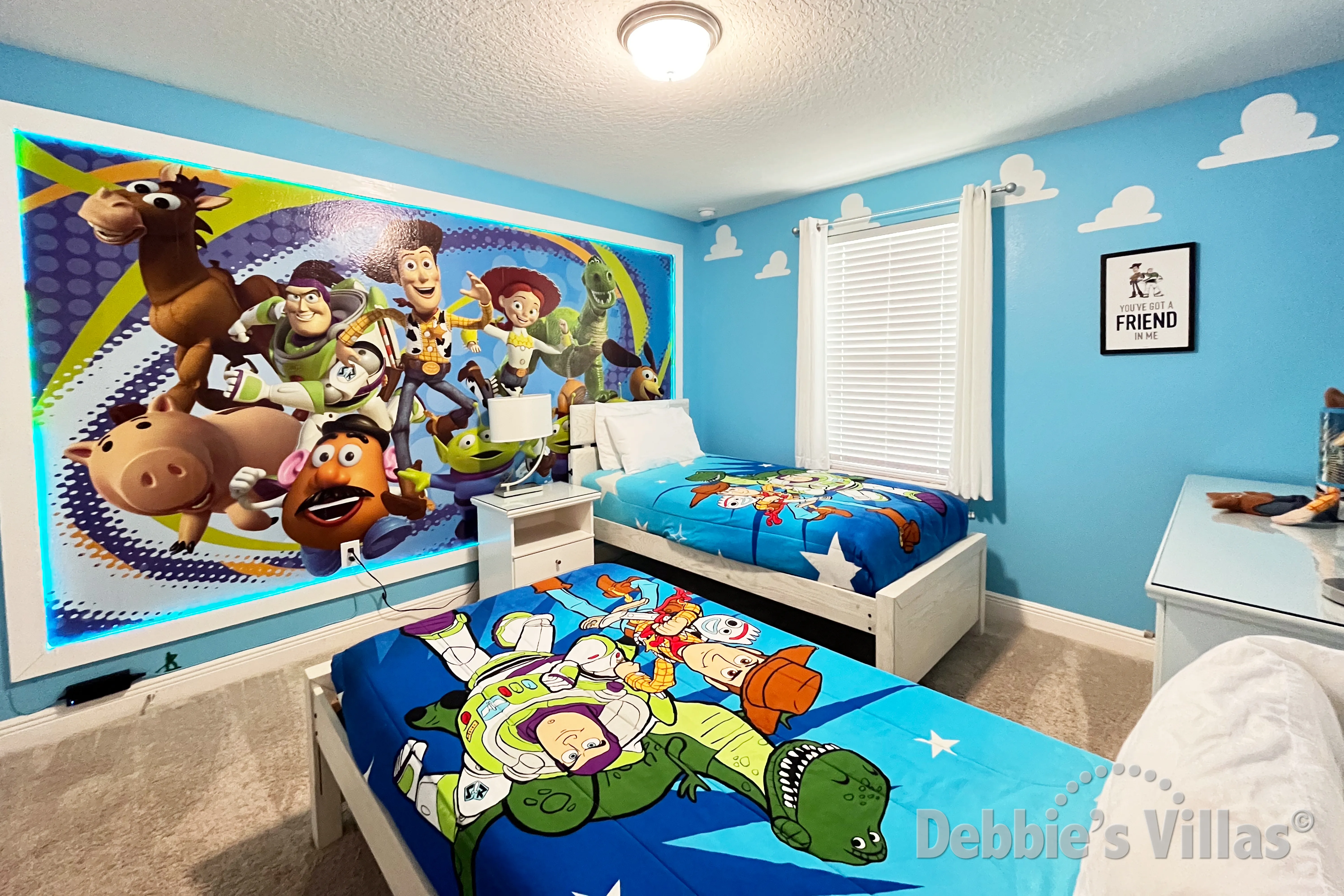 Toy Story-theme in Bedroom 5 with Twin beds