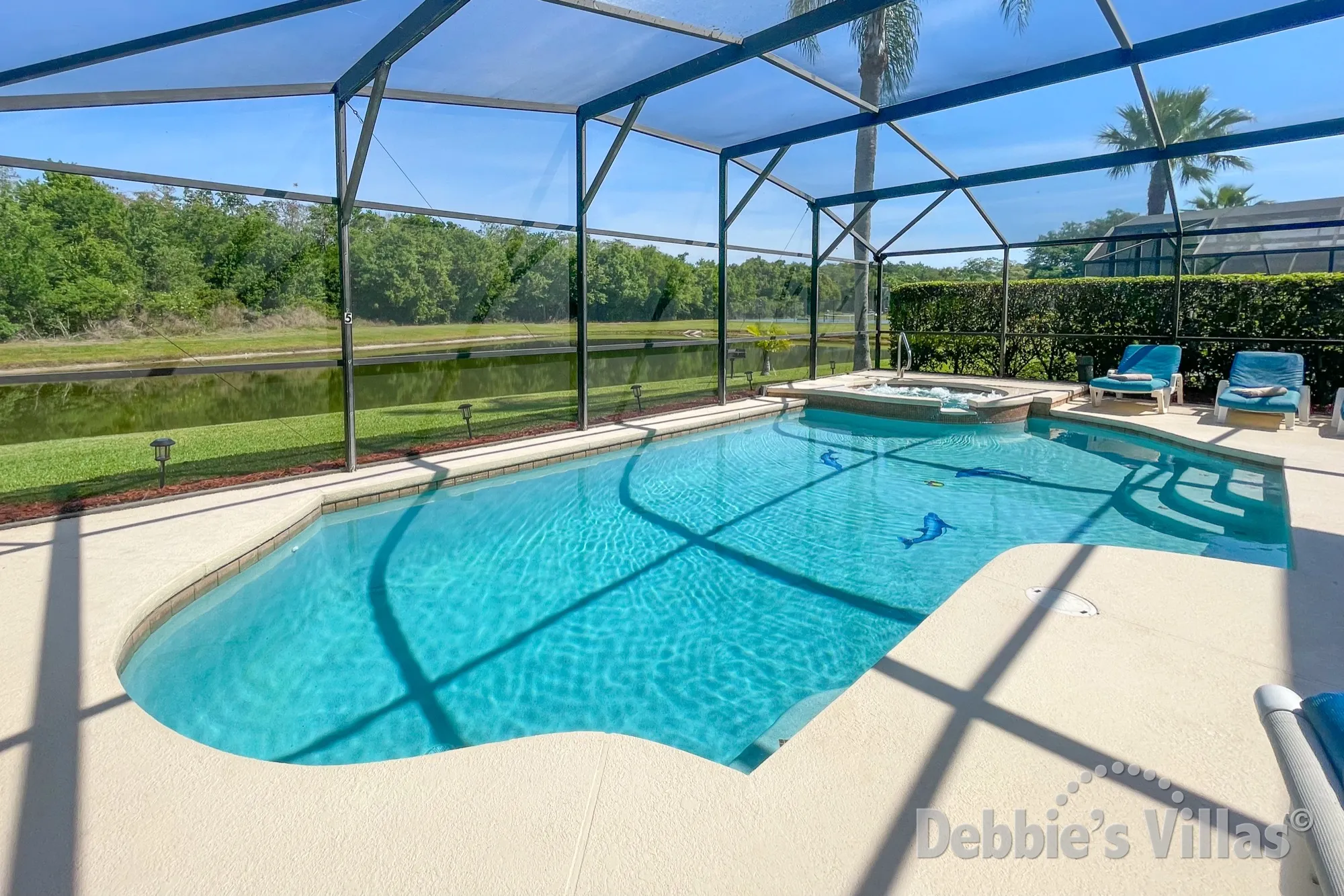 Stunning lake view from the pool deck at this Lake Berkley vacation villa