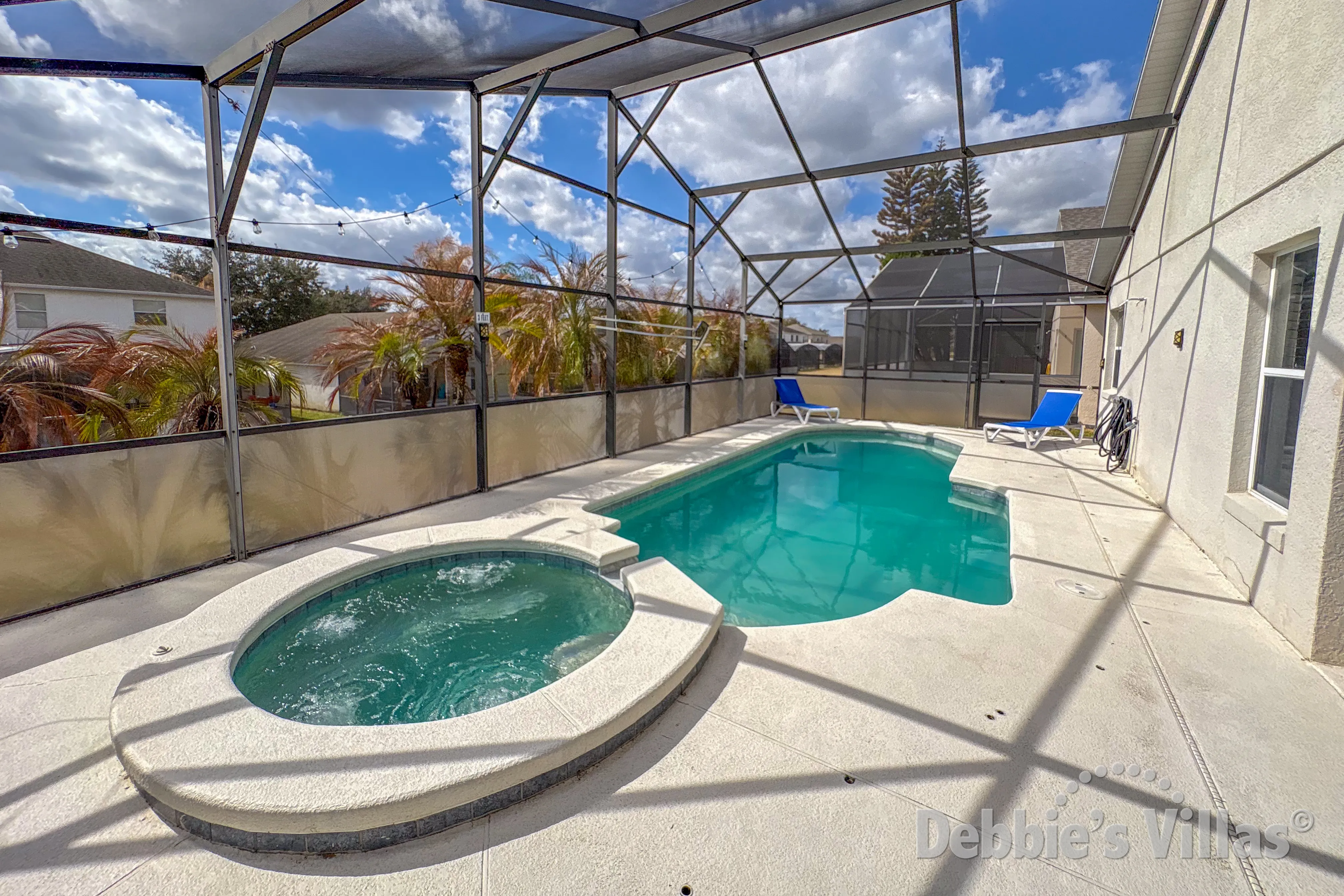 Enjoy a relaxing soak in the spa while your kids play in the pool 