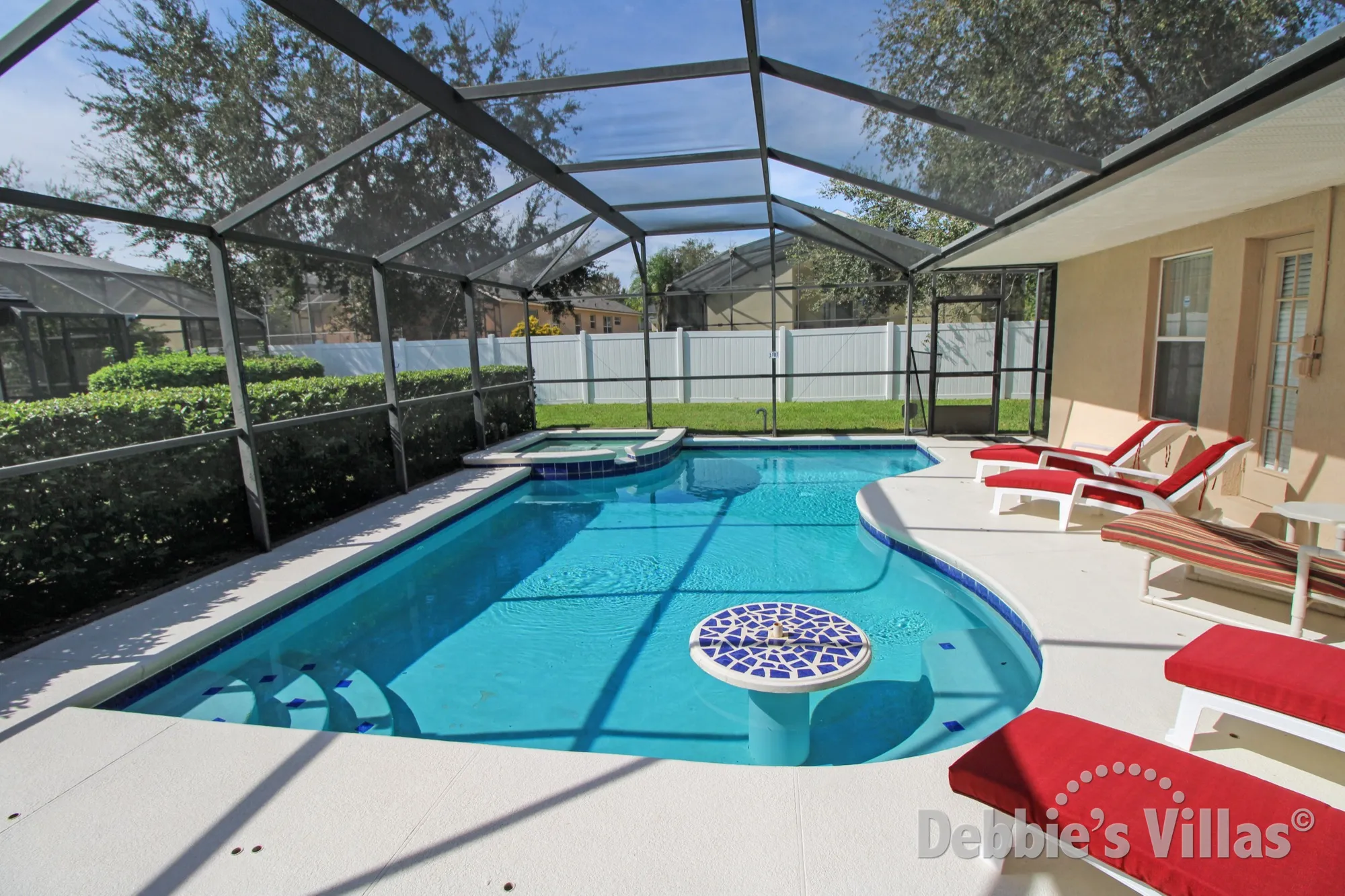 Ortlando vacation villa with a southwest-facing pool and spa