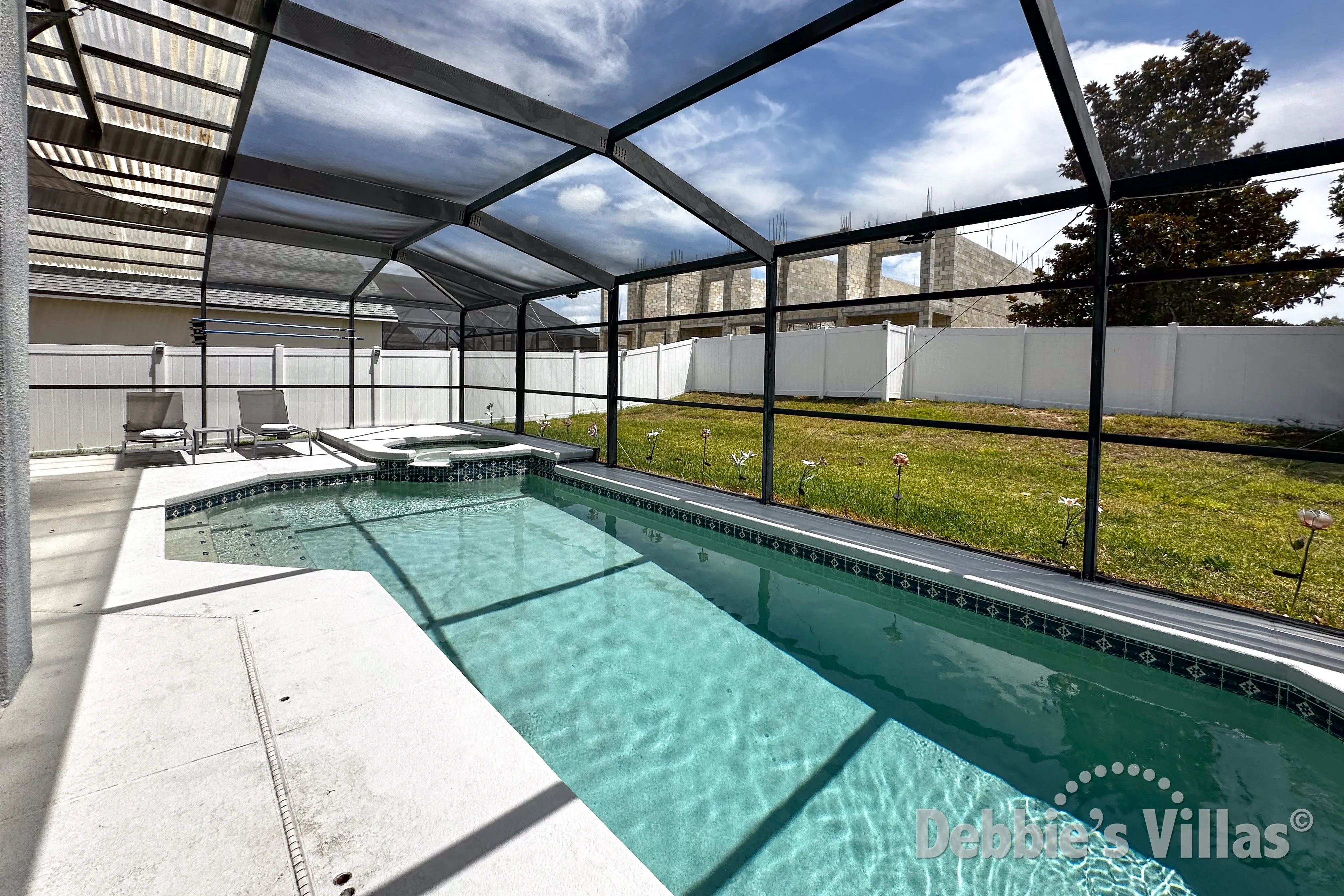 Private pool and spa at this vacation villa on The Sanctuary at West Haven in Davenport