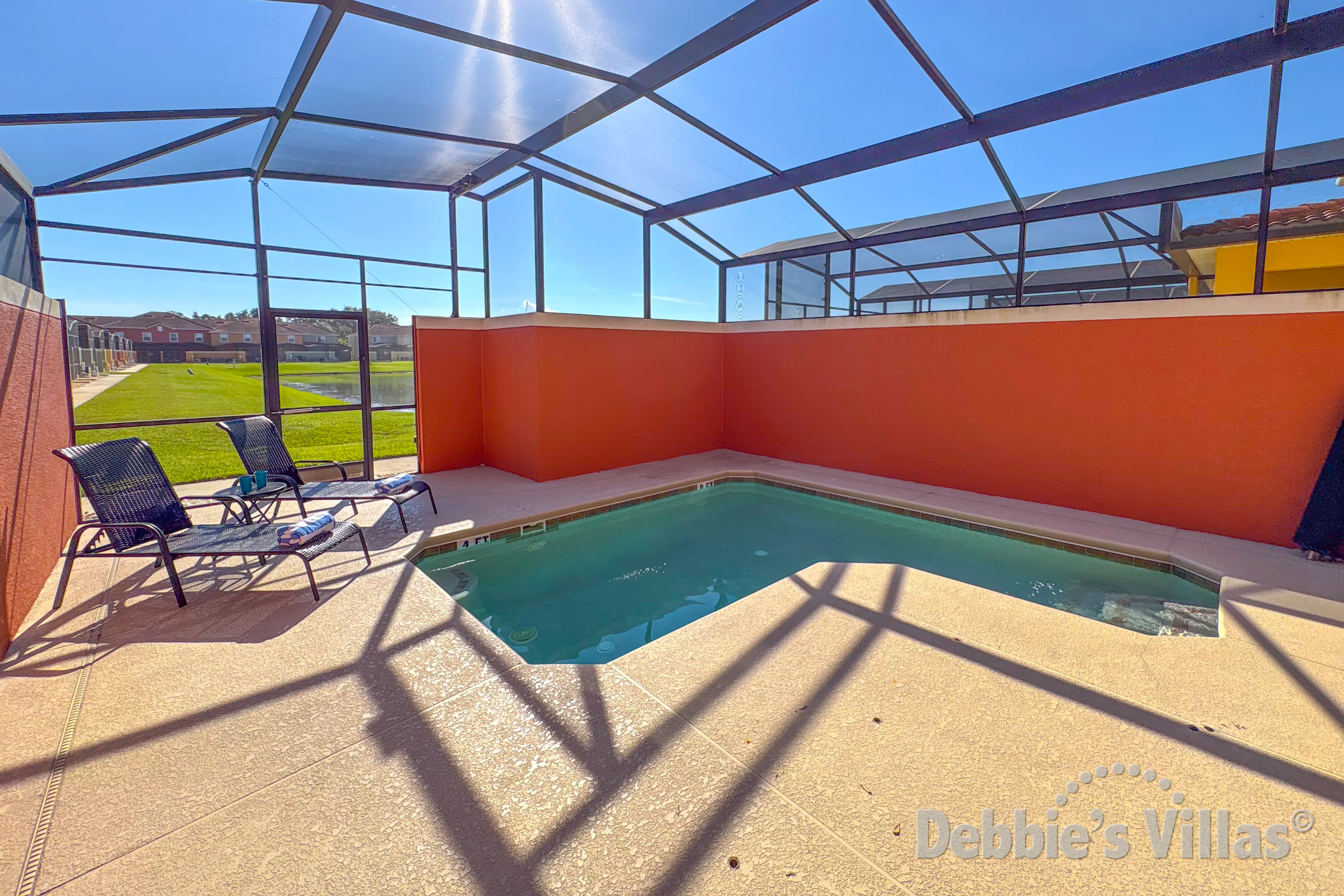 Walls offer good privacy at this vacation home on Paradise Palms in Kissimmee 