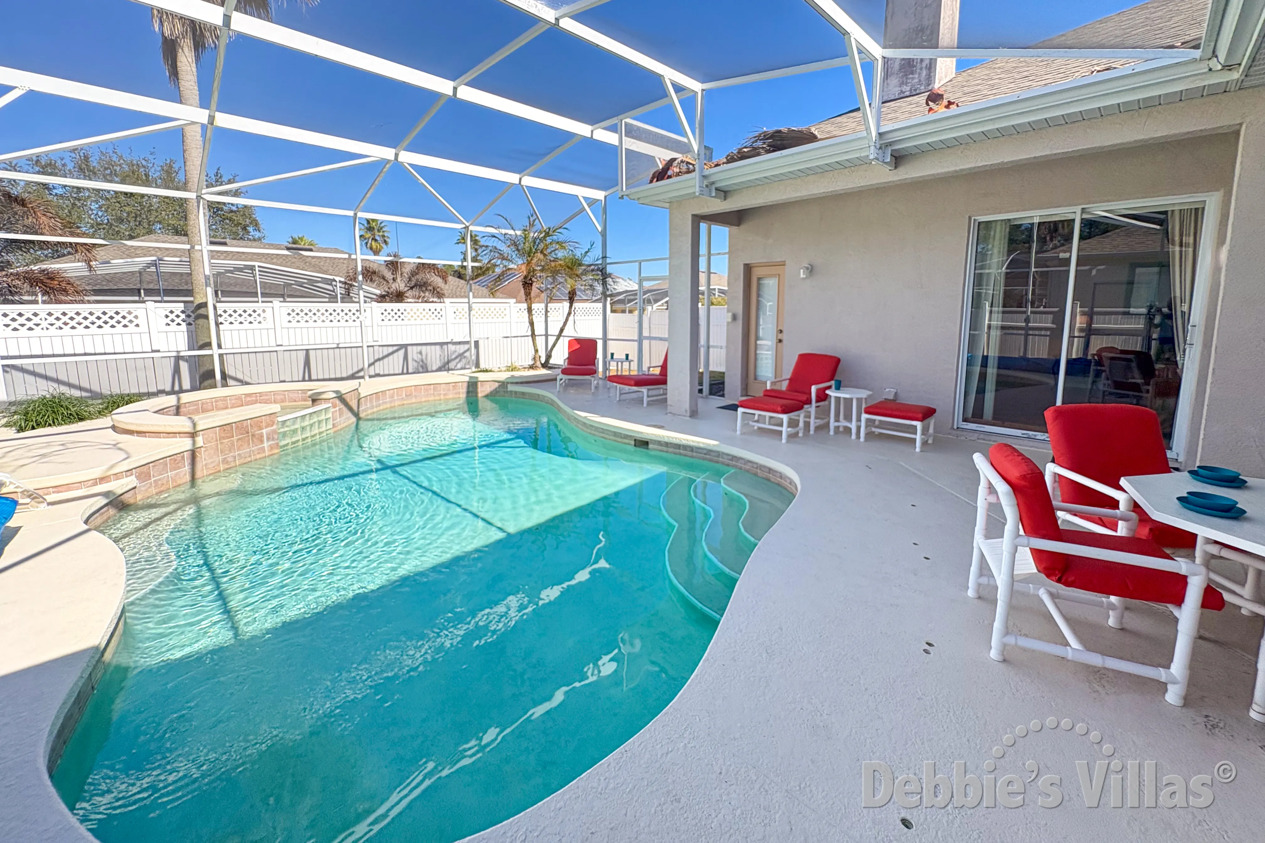 Private pool and spa at this vacation villa on Highlands Reserve in Davenport 