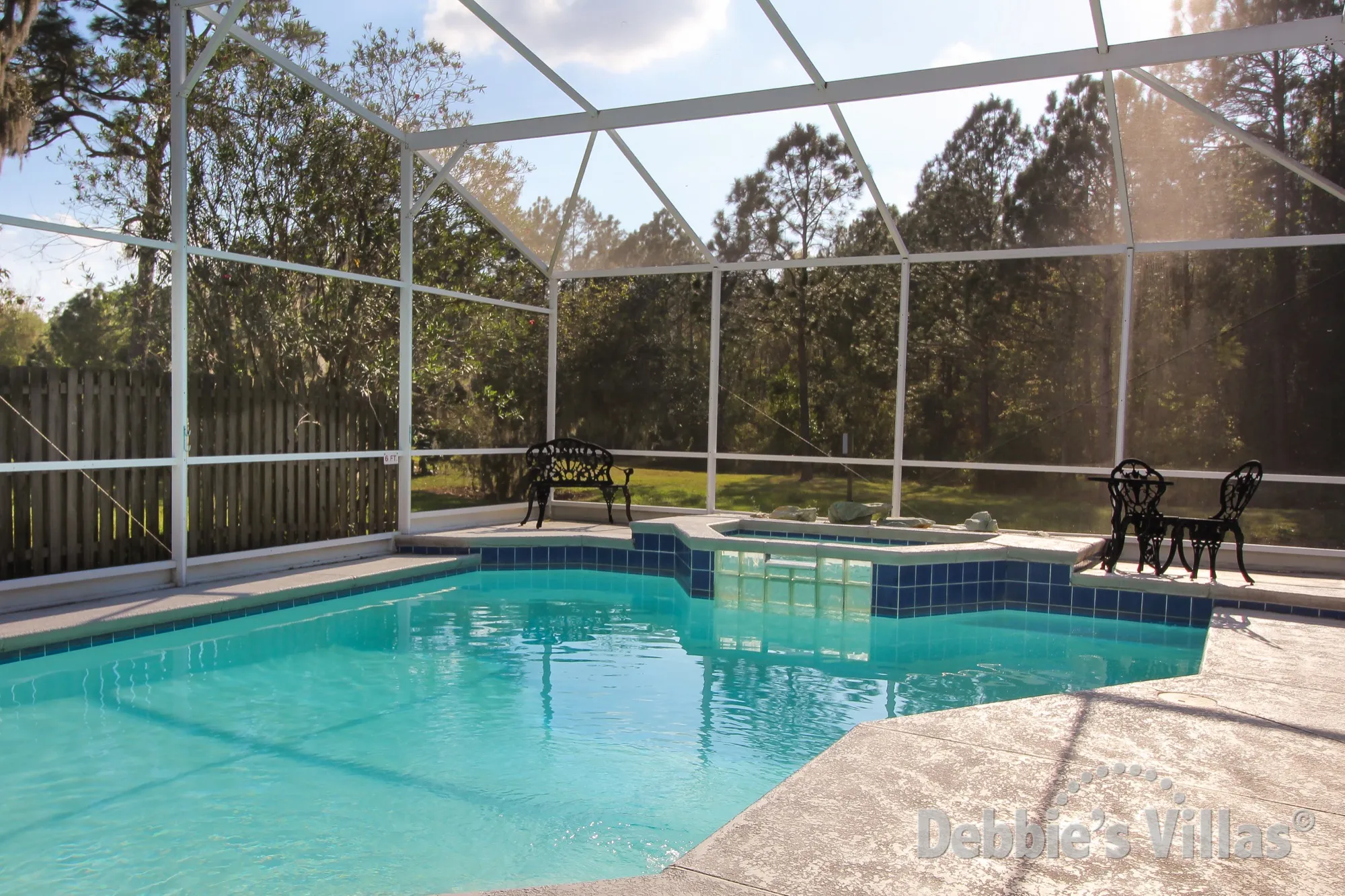Private pool and spa on Westridge with southwest-facing woodland view