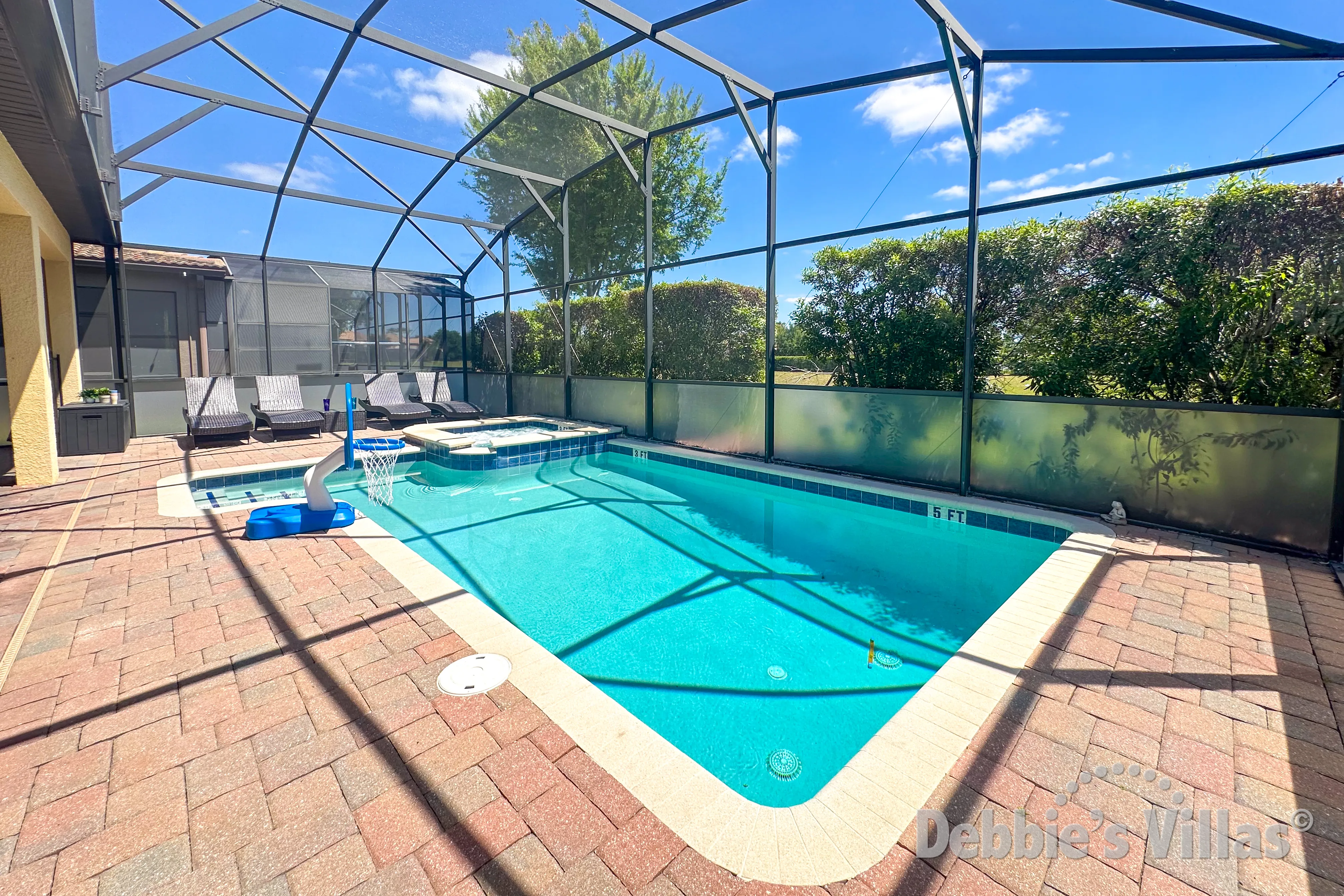 Pool and spa at this vacation villa on ChampionsGate in Davenport 