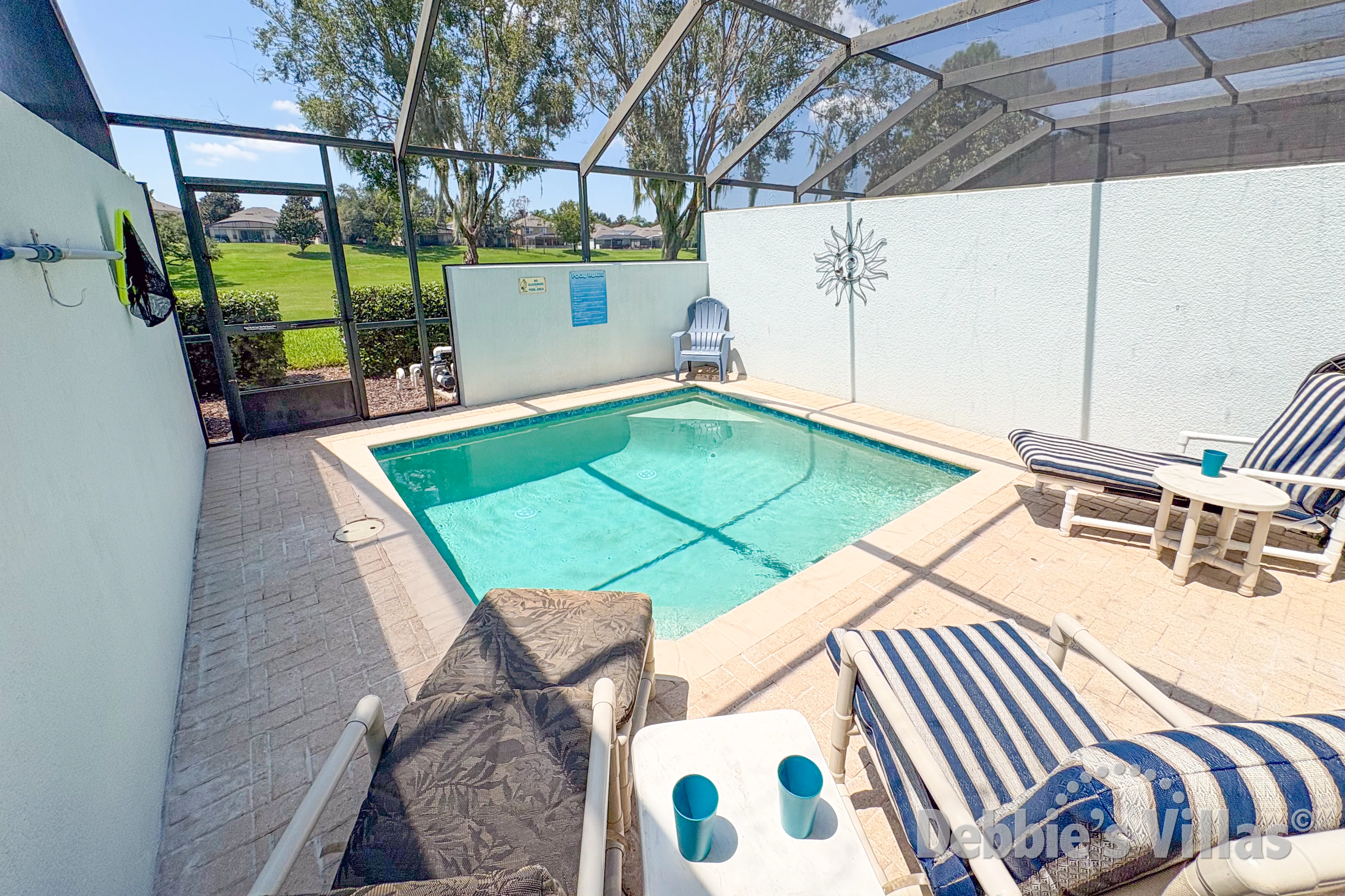 West-facing splash pool at this vacation home on Windsor Hills in Kissimmee 