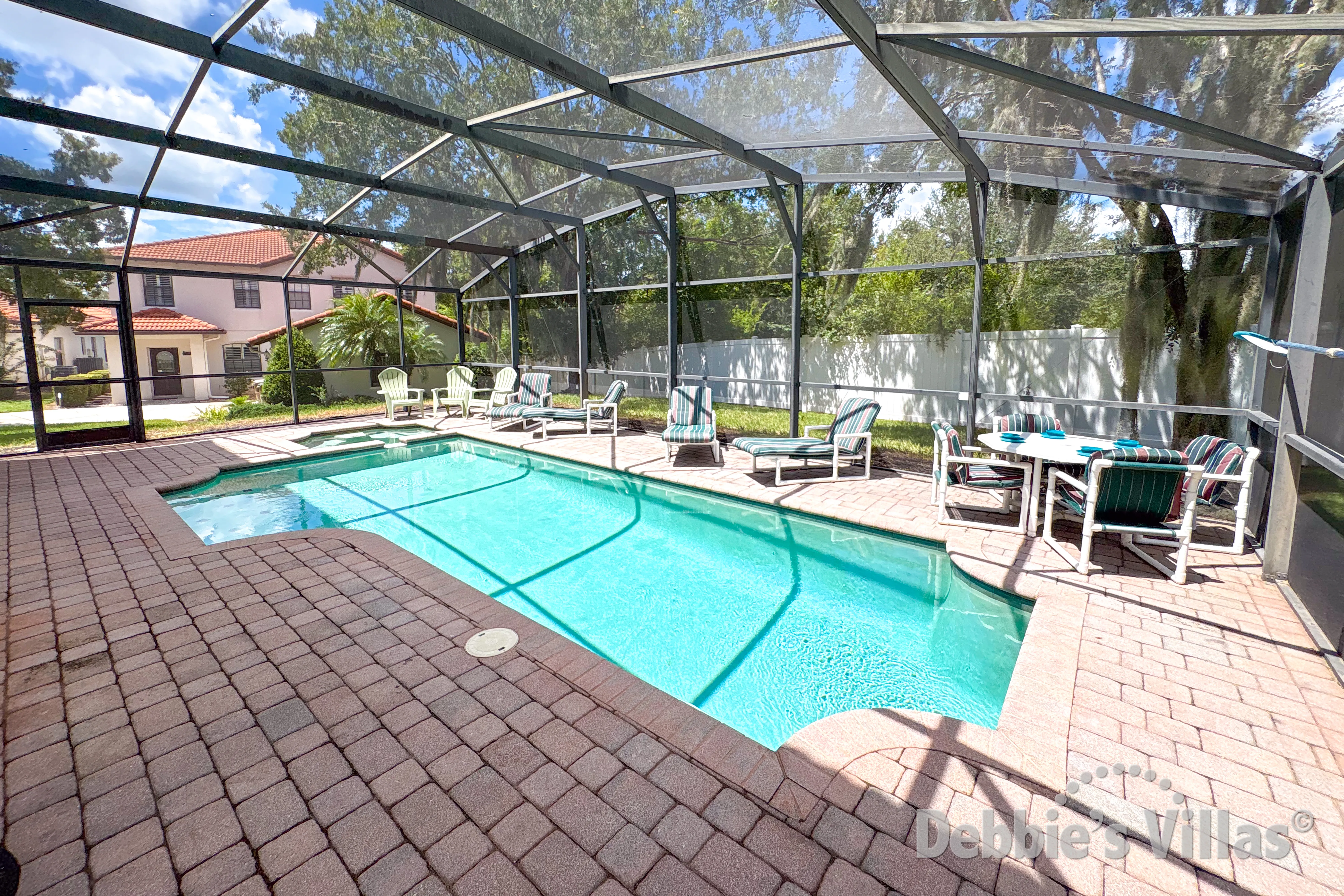 Private pool and spa at this vacation villa on High Grove in Clermont 