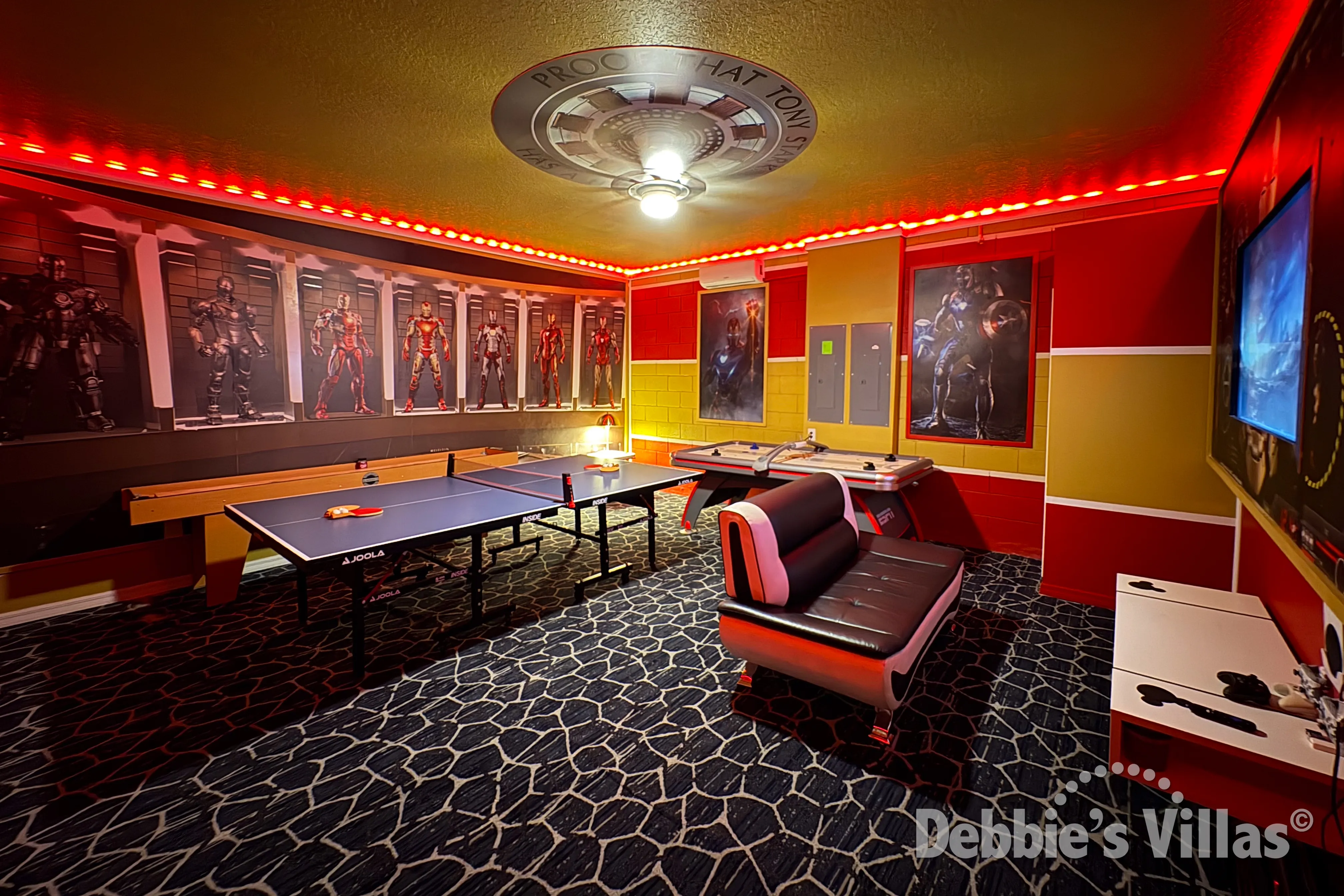 Air-conditioned games room in this vacation villa on Windsor Island Resort in Kissimmee 