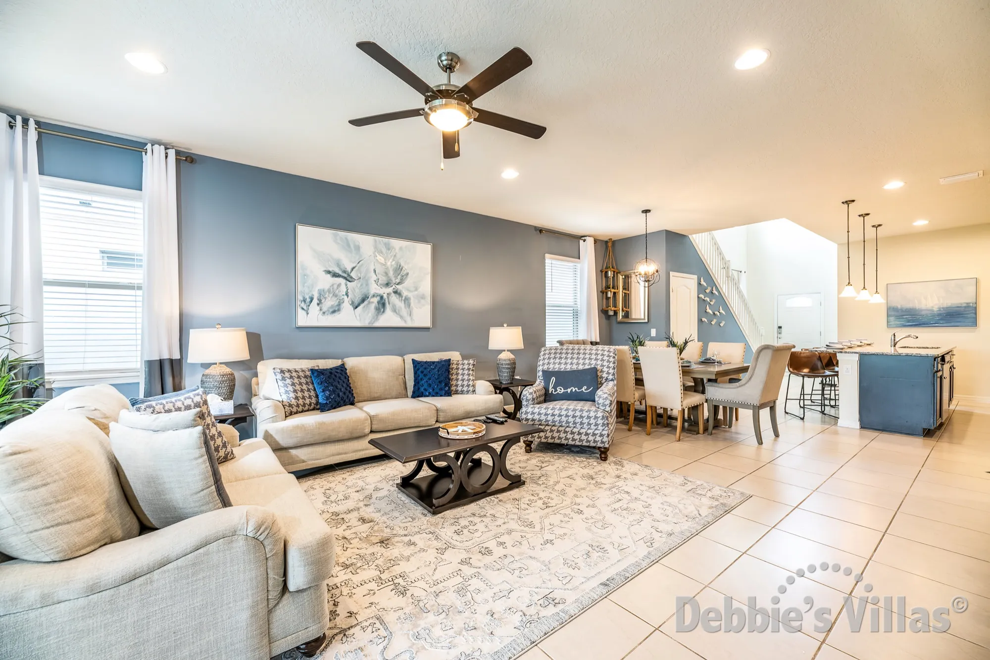 Spacious lounge area at the rear of the villa