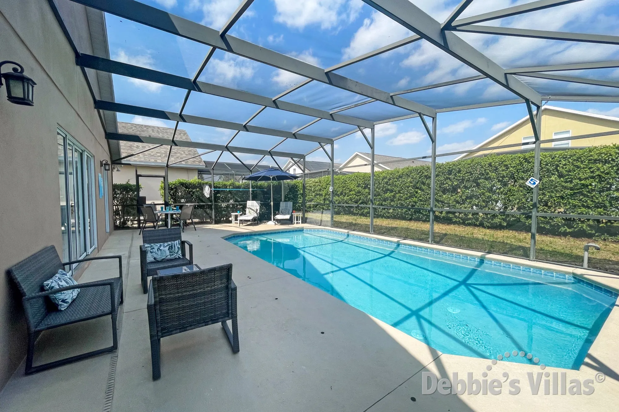 Secluded pool area at this vacation villa on Glenbrook