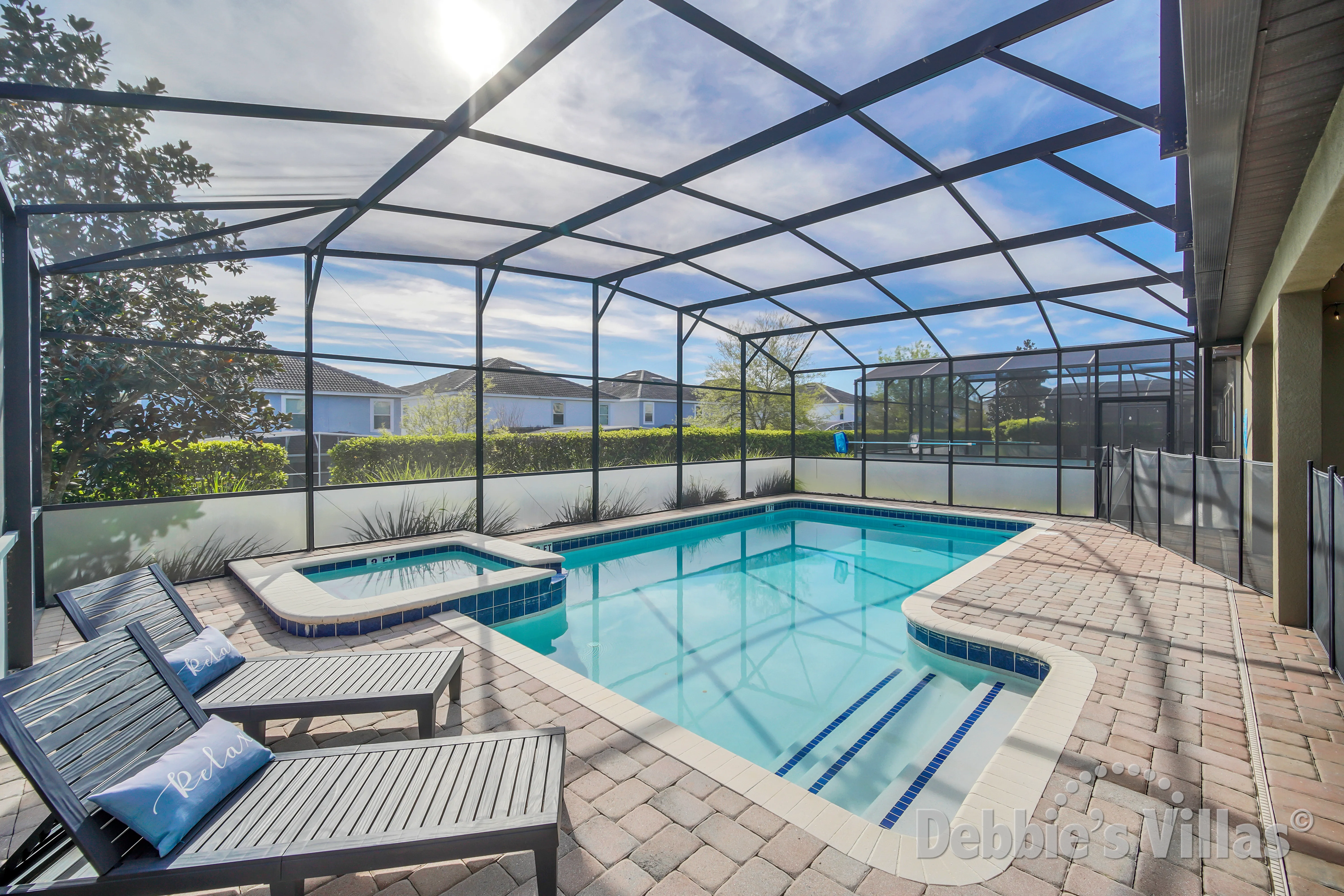 Private pool and spa at this vacation villa on ChampionsGate in Davenport