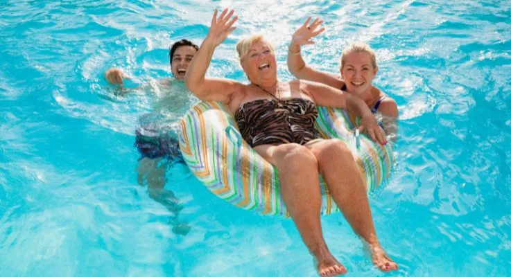 Grandma swimming