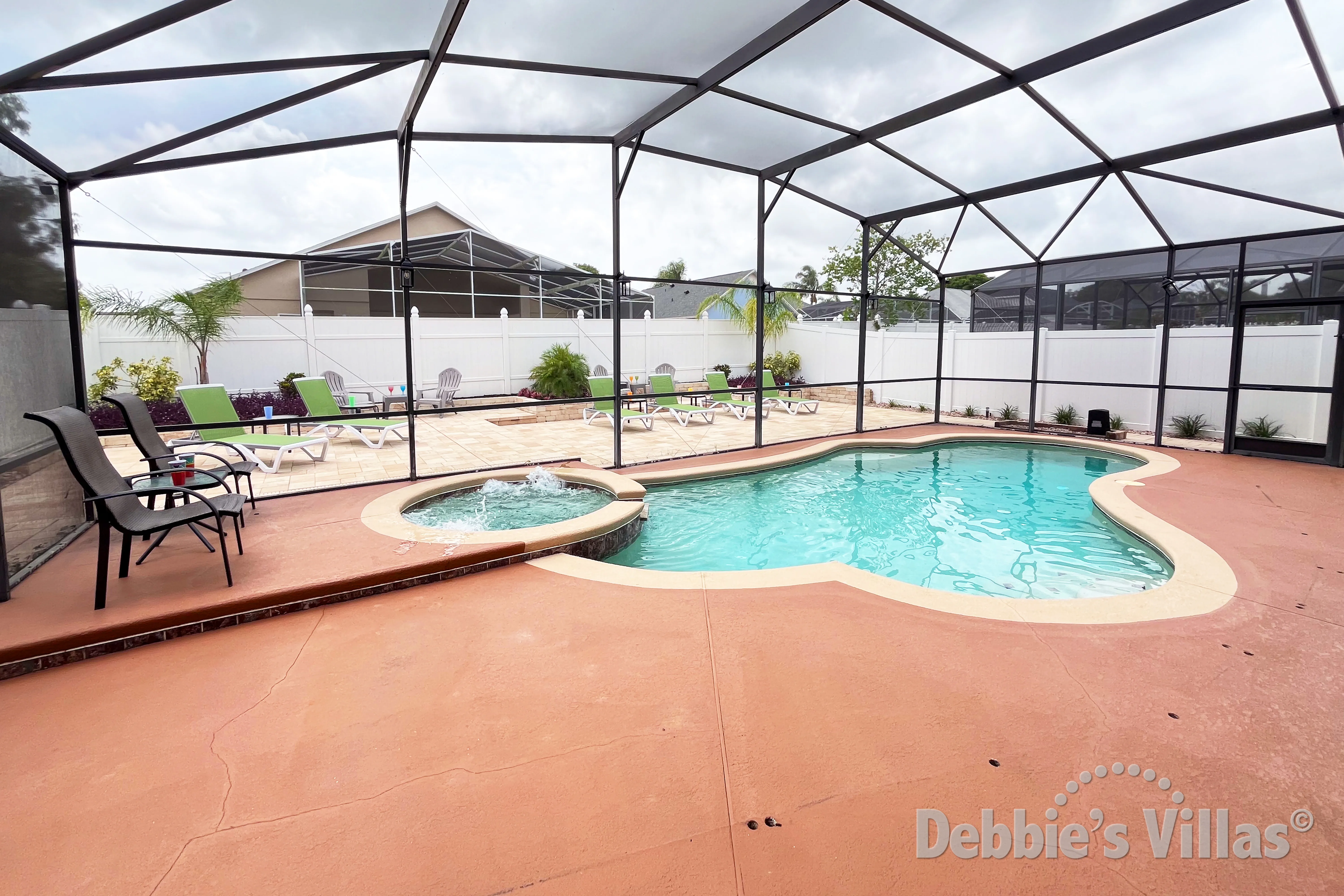 Private pool and spa at this vacation villa on Bella Toscana in Davenport 