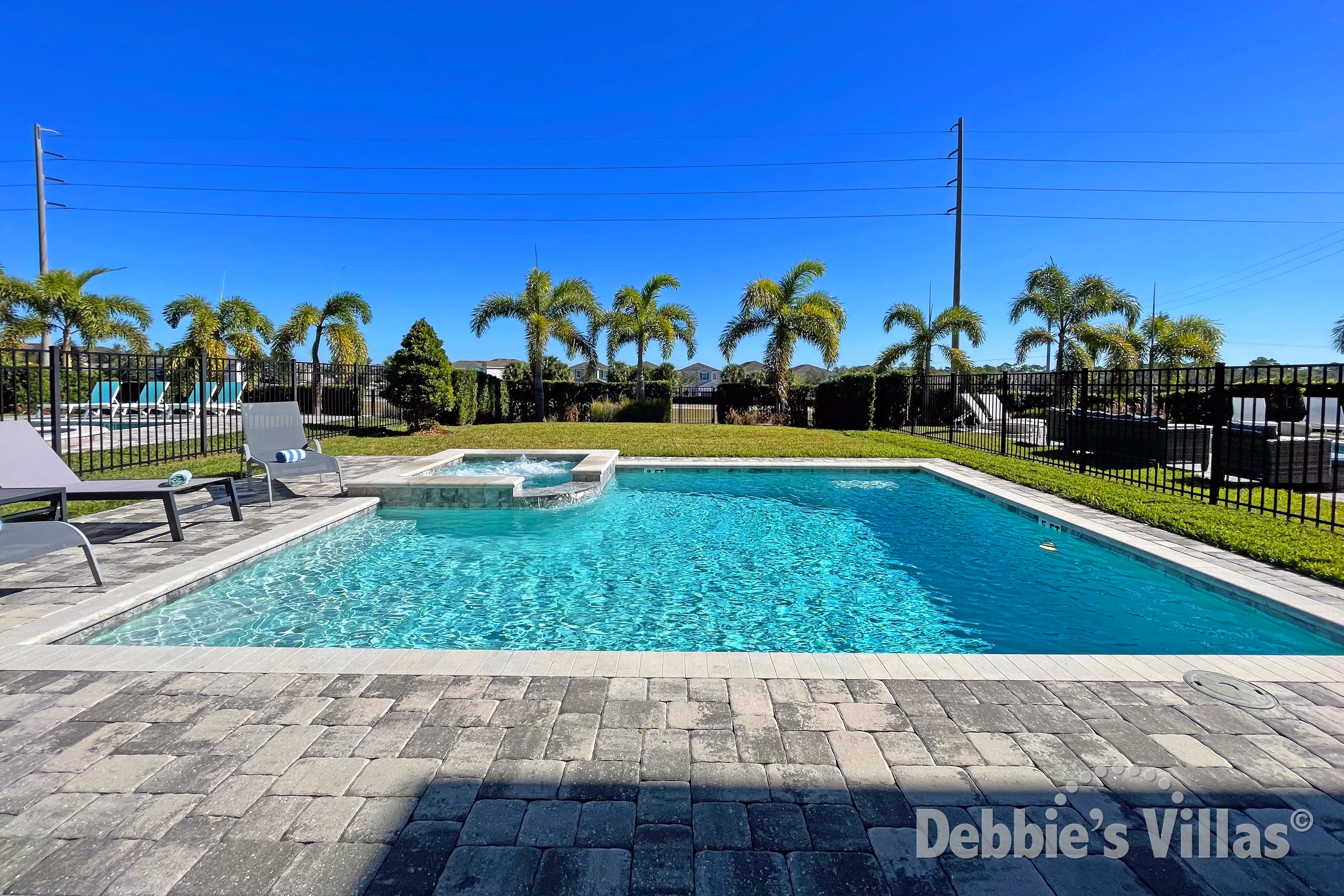 Private pool and spa at this vacation villa on Encore at Reunion in Kissimmee 