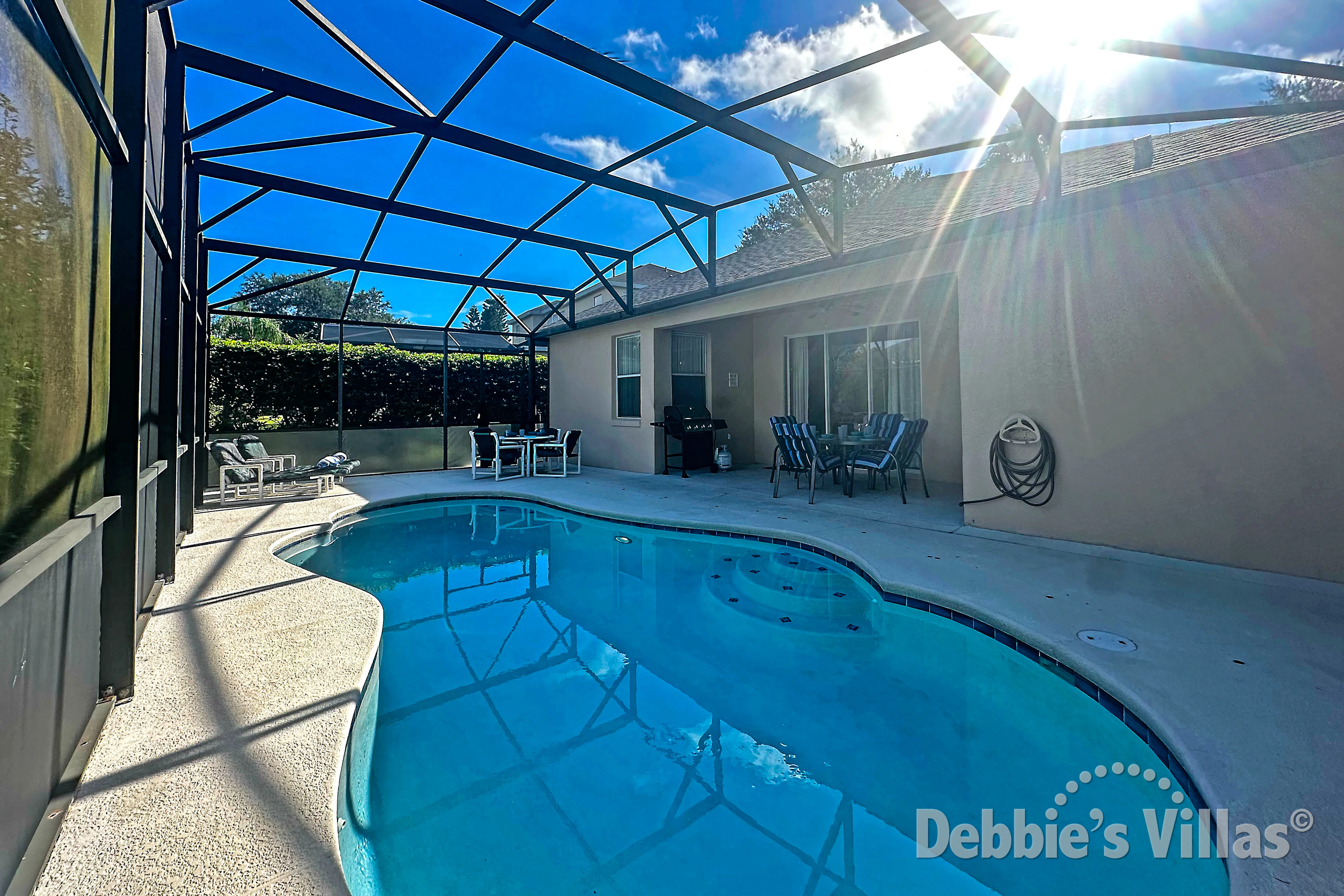 Private pool at this vacation villa on Calabay Parc in Davenport 