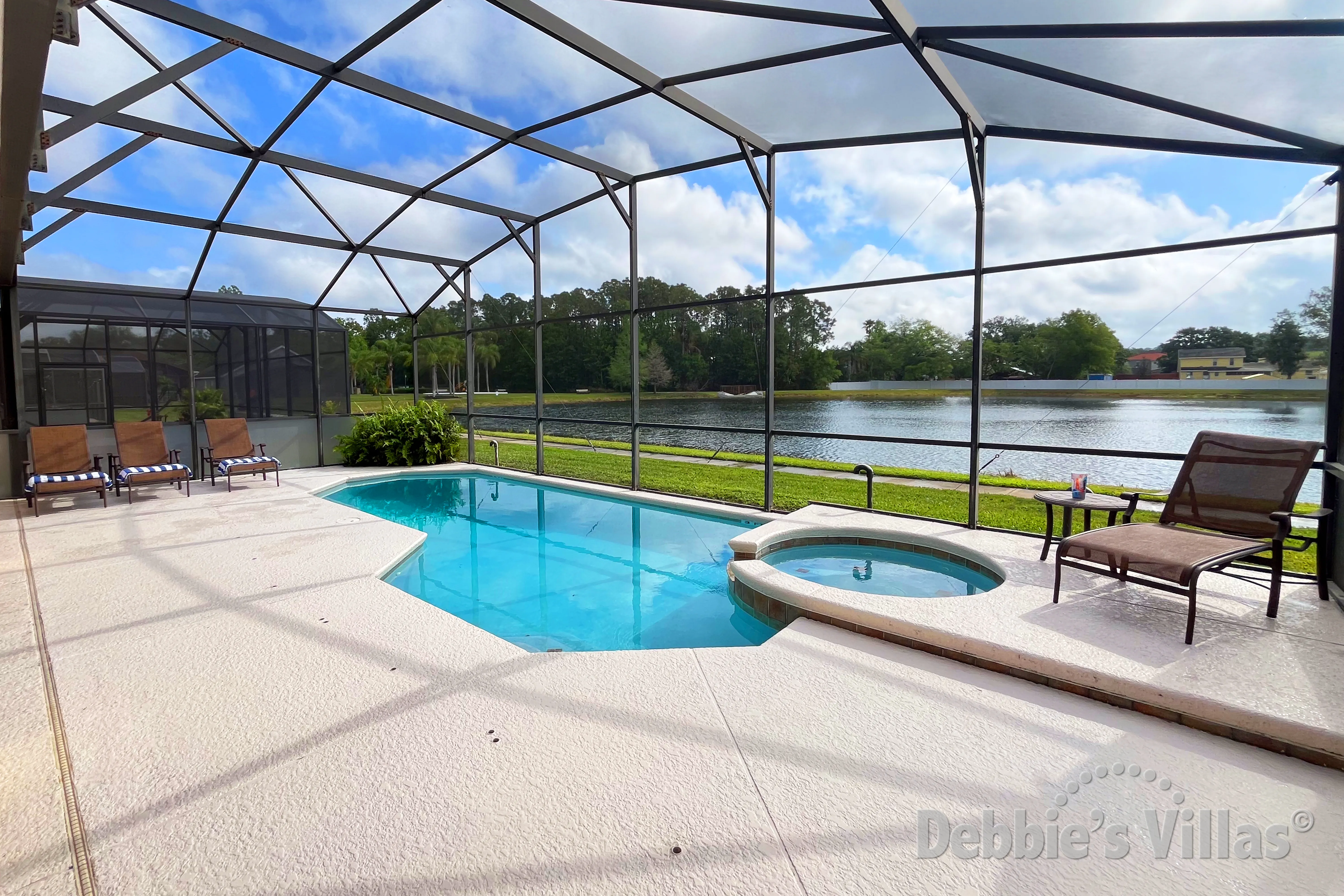 Private pool and spa at this vacation villa on Seasons in Kissimmee