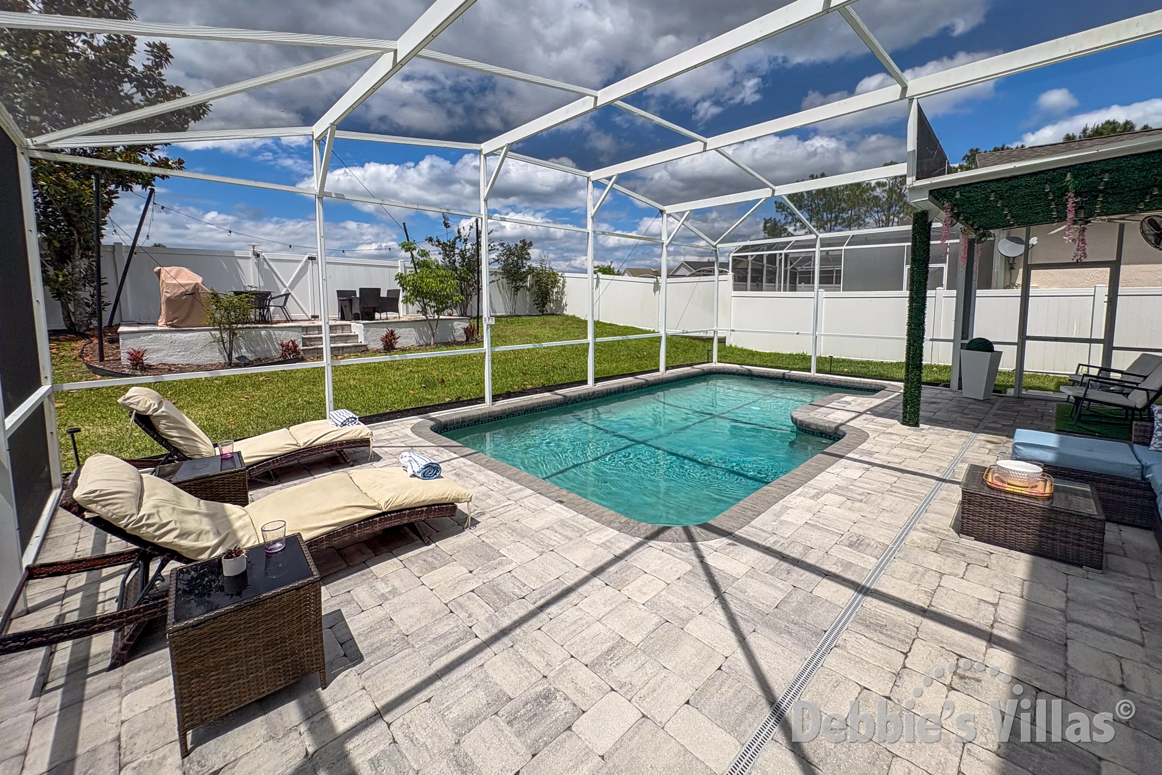 Private pool at this vacation villa on Highlands Reserve in Davenport 