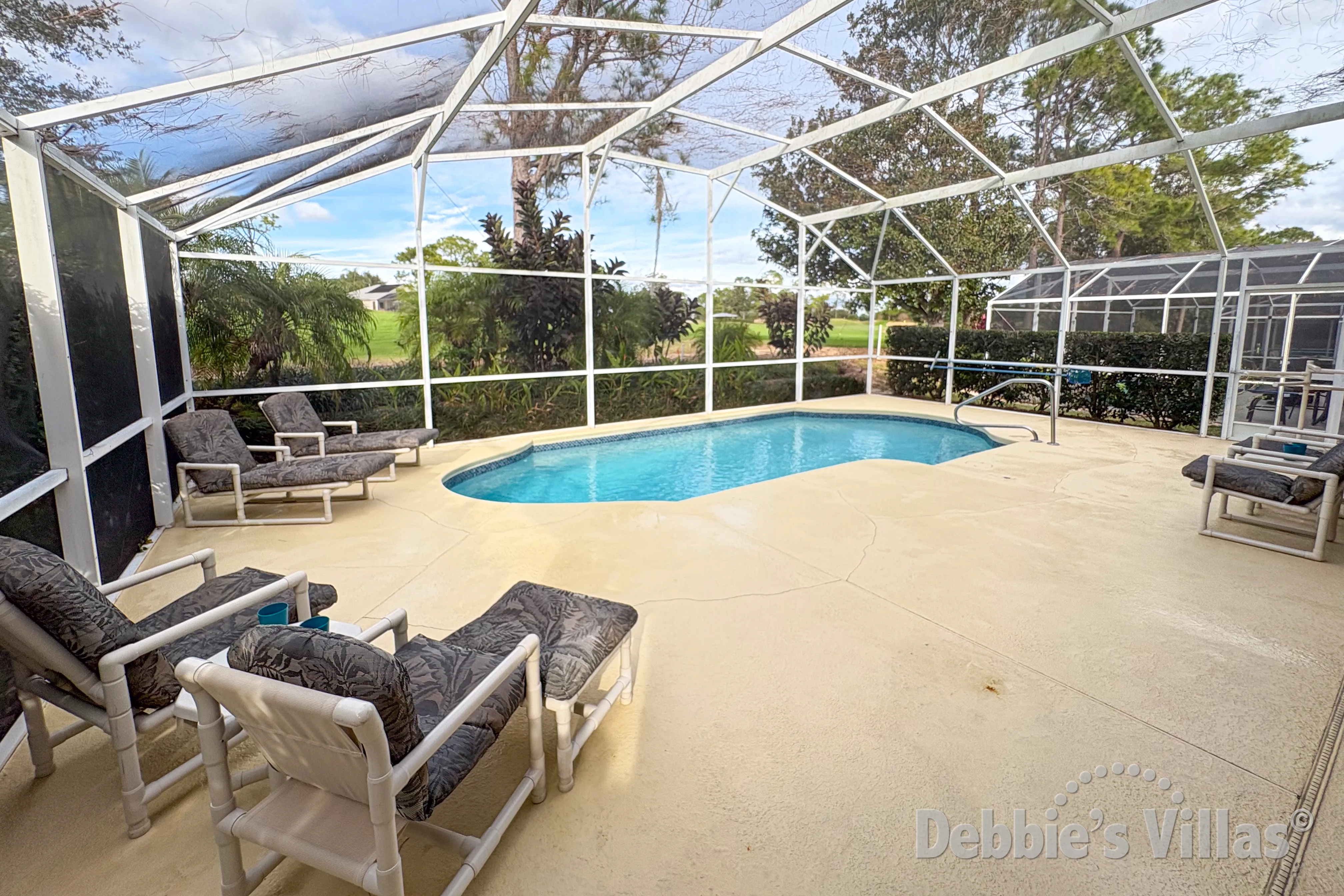Private swimming pool at this vacation villa on Southern Dunes in Haines City 