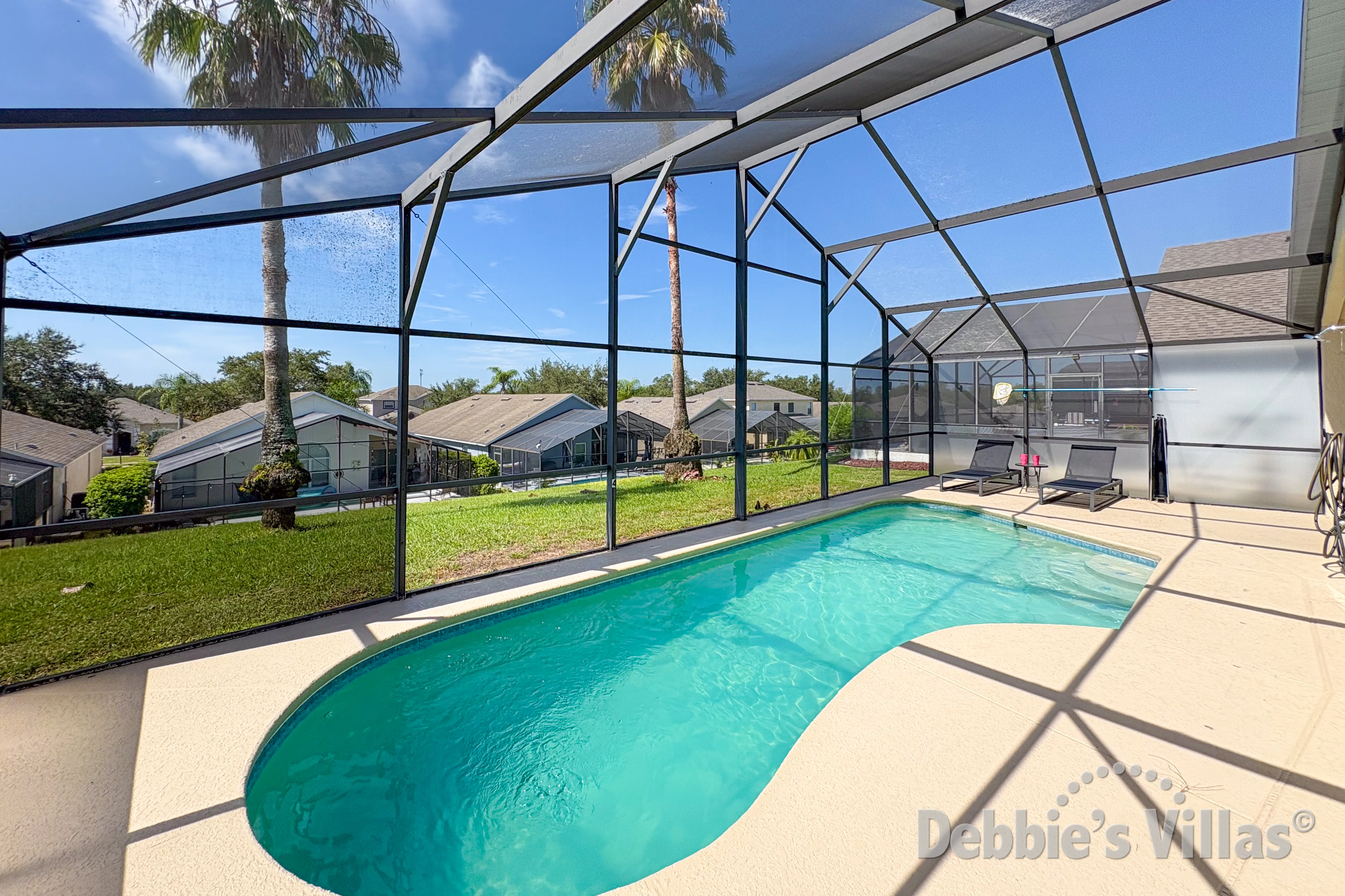 South-facing pool at this vacation villa on Highgate Park at Legacy Park in Davenport 