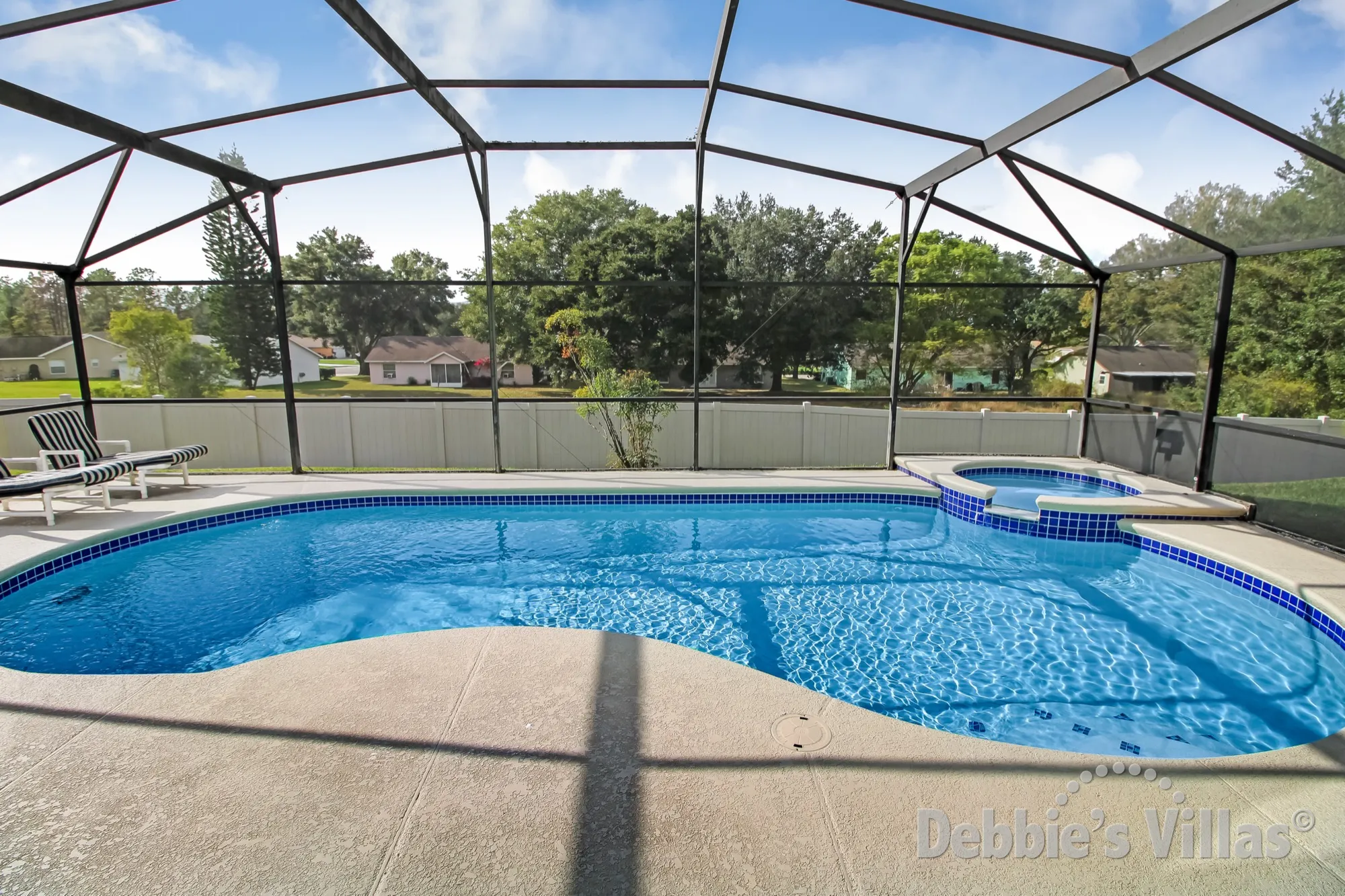 Orlando rental villa with a west-facing private pool and spa