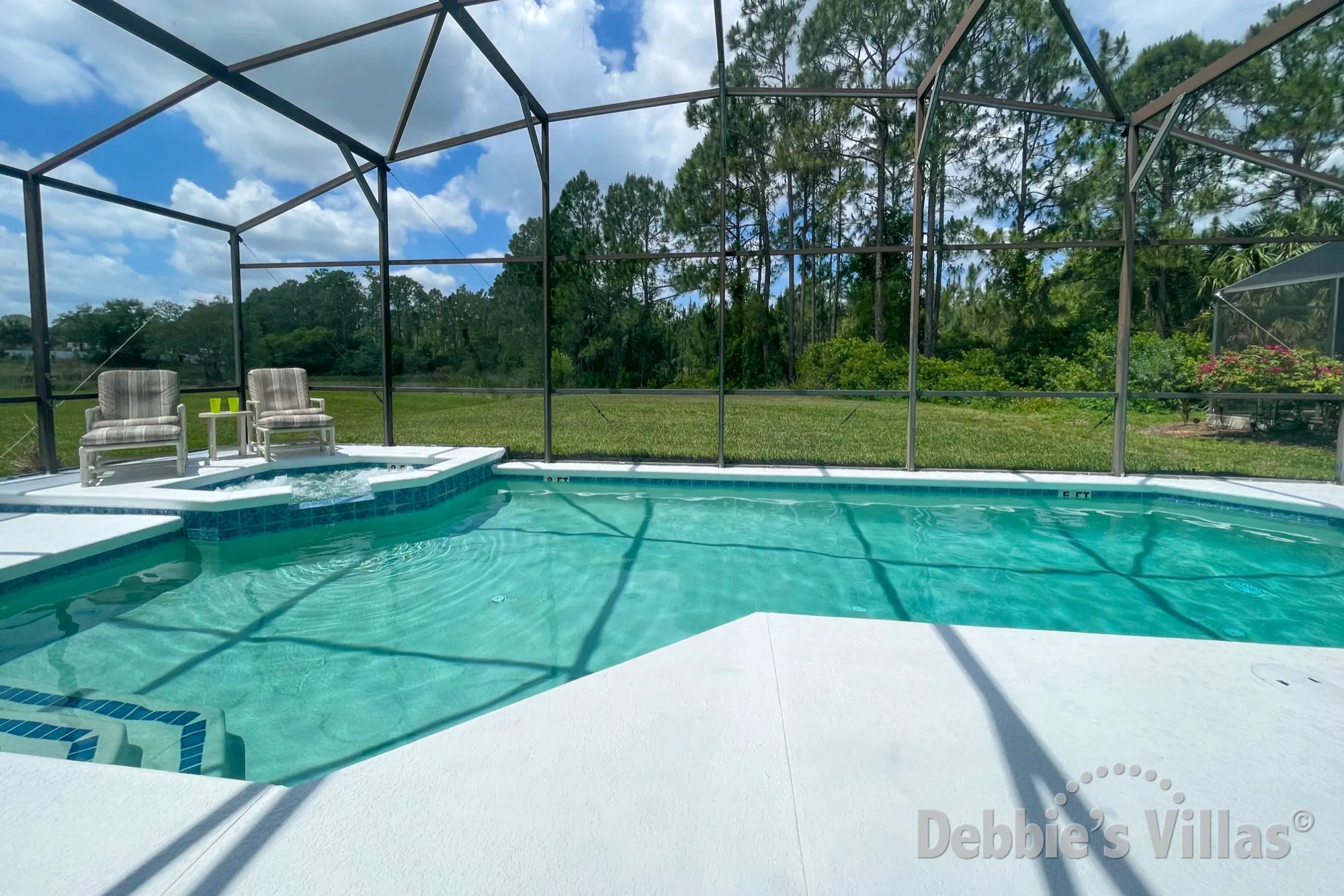 Scenic view from the west-facing private pool of this Watersong villa in Davenport