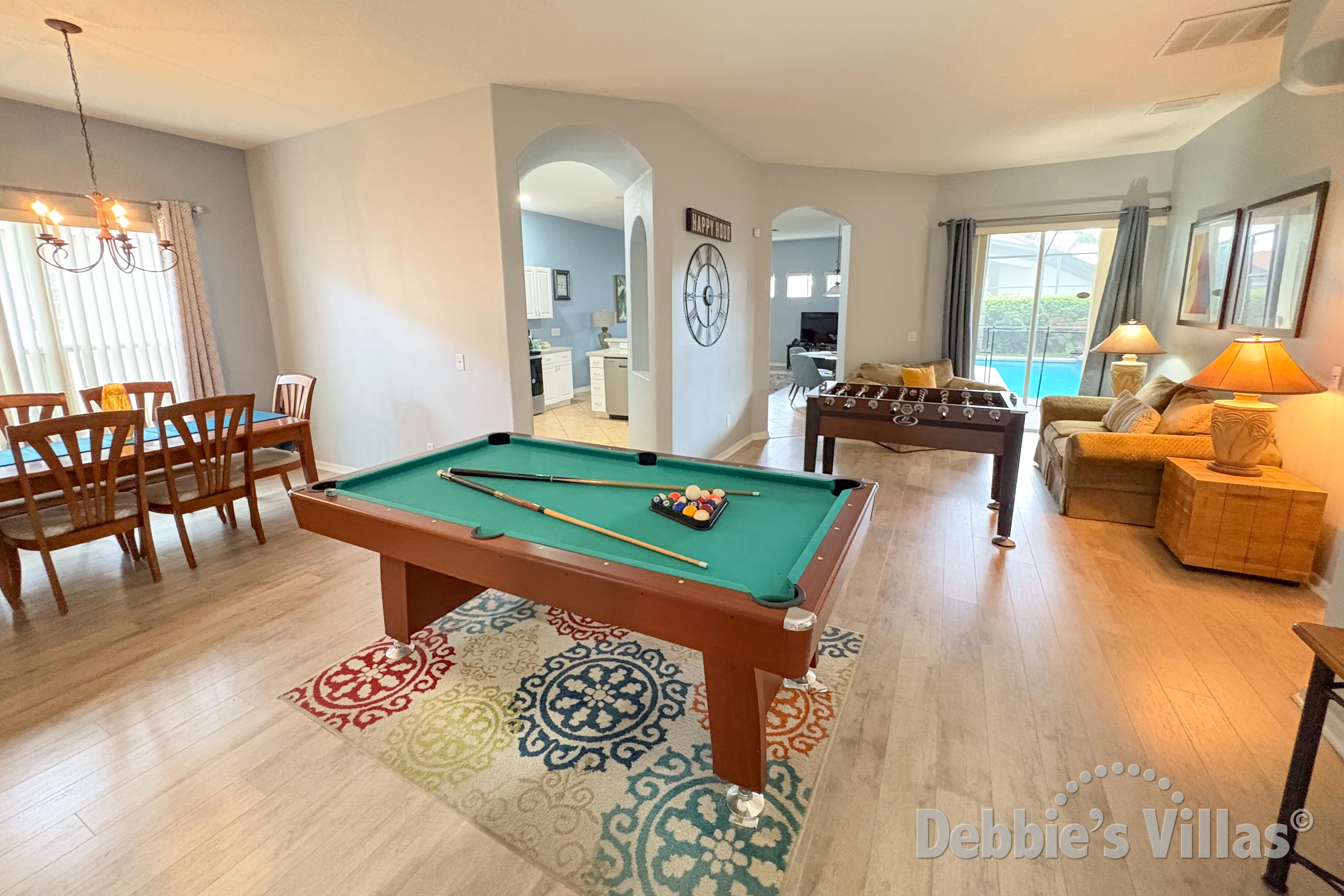 Air-conditioned games room area in this Davenport vacation villa