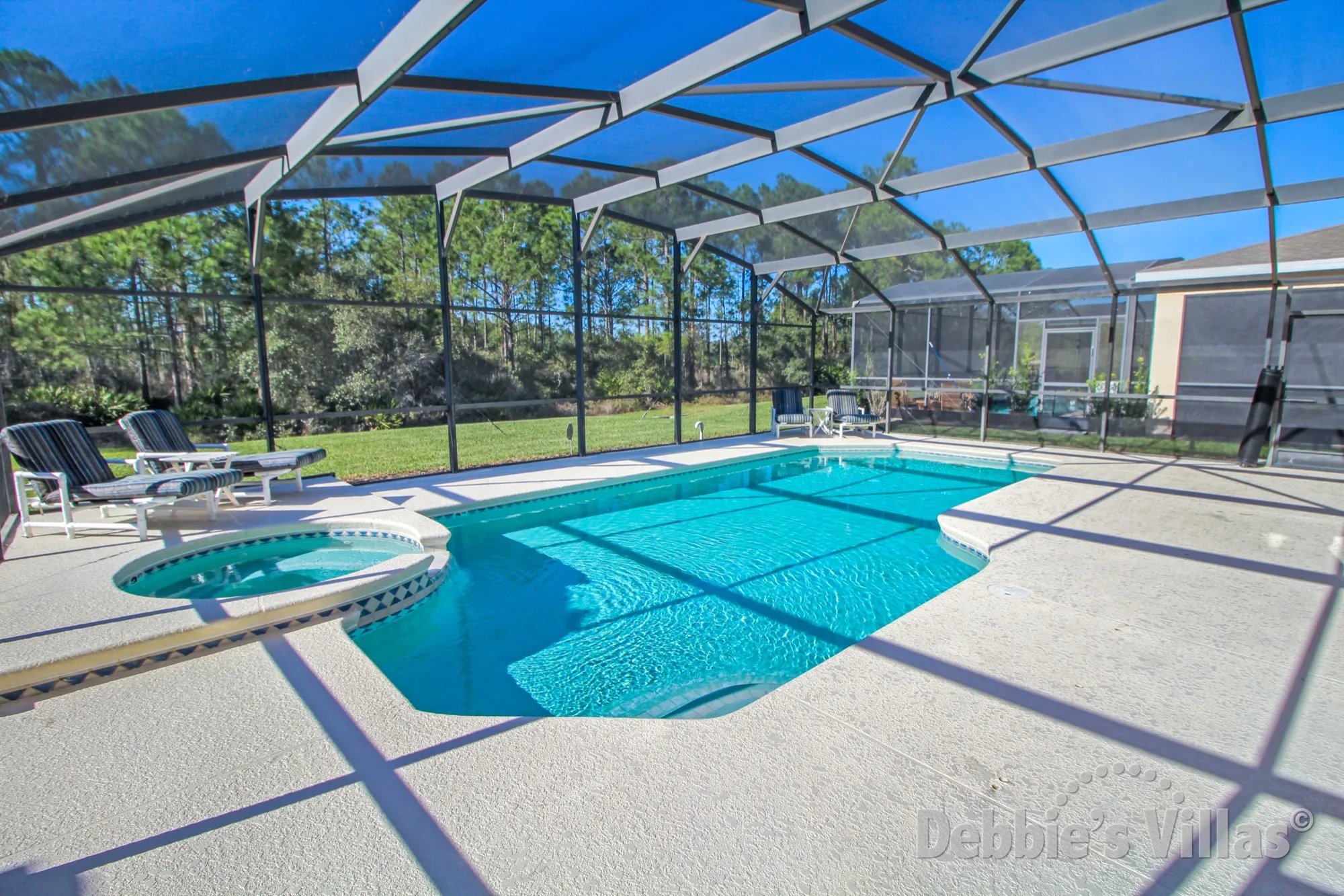 West-facing private pool and spa at this Watersong vacation villa