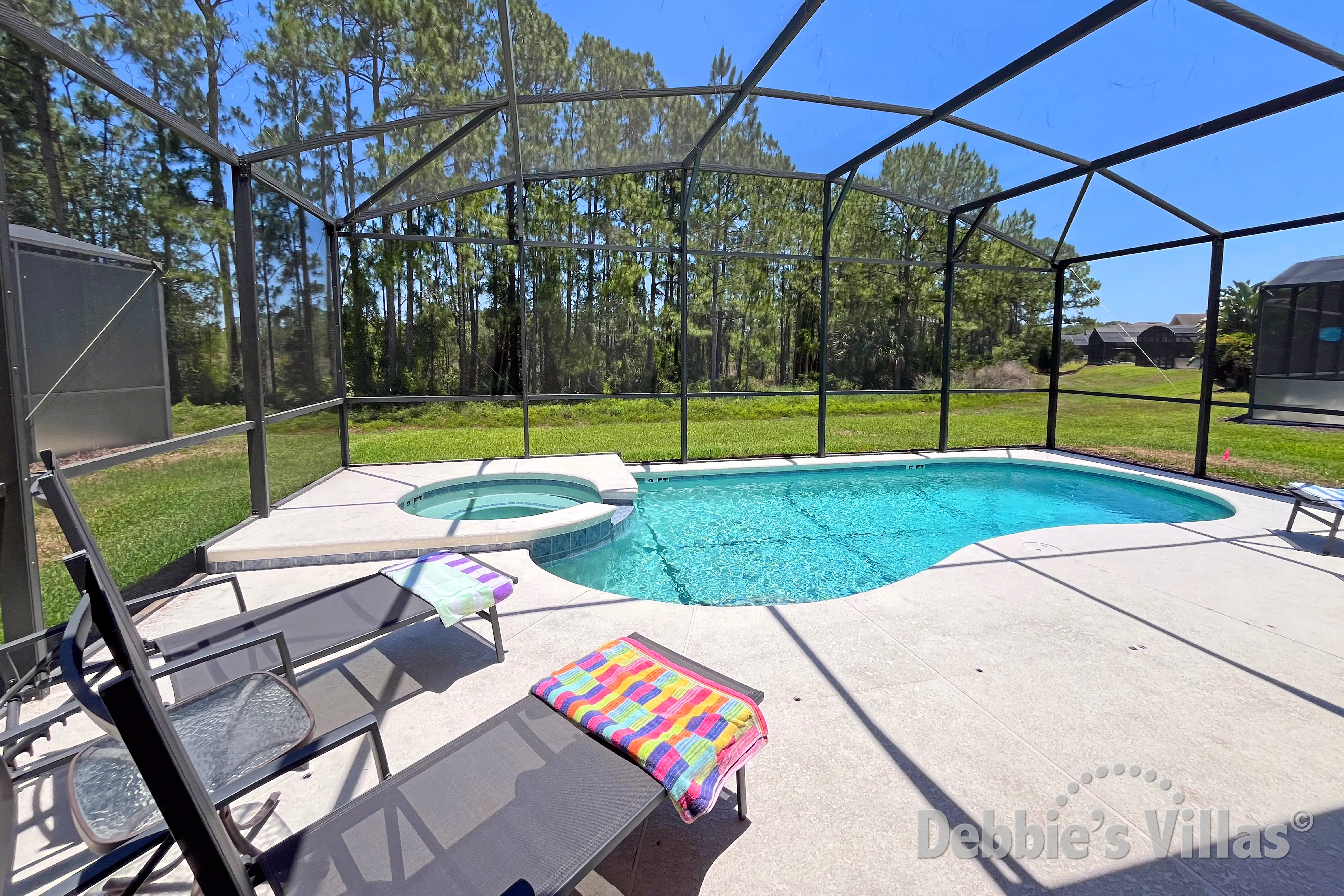 Private pool and spa at this vacation villa on Watersong in Davenport 
