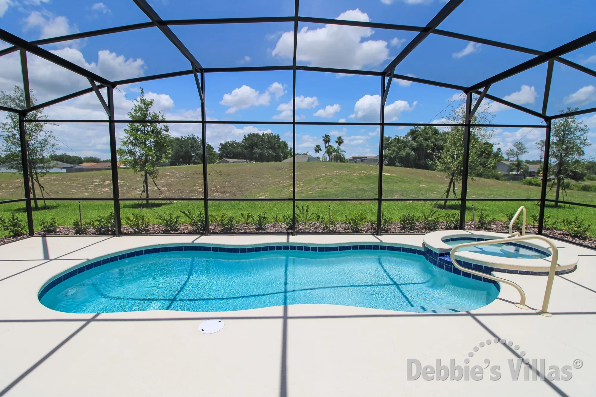 Solterra vacation villa with no rear neighbours around the private pool and spa