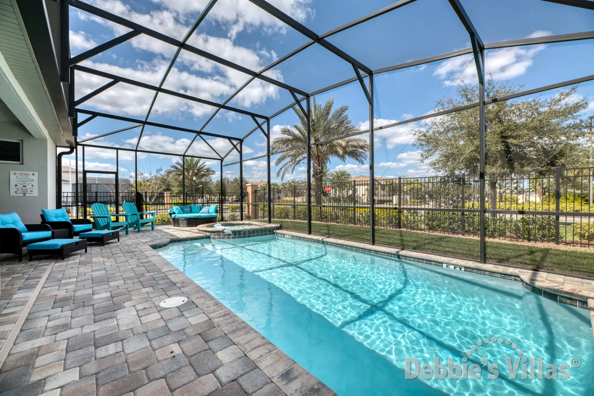 Private pool and spa at this vacation villa on a gated resort in Kissimmee