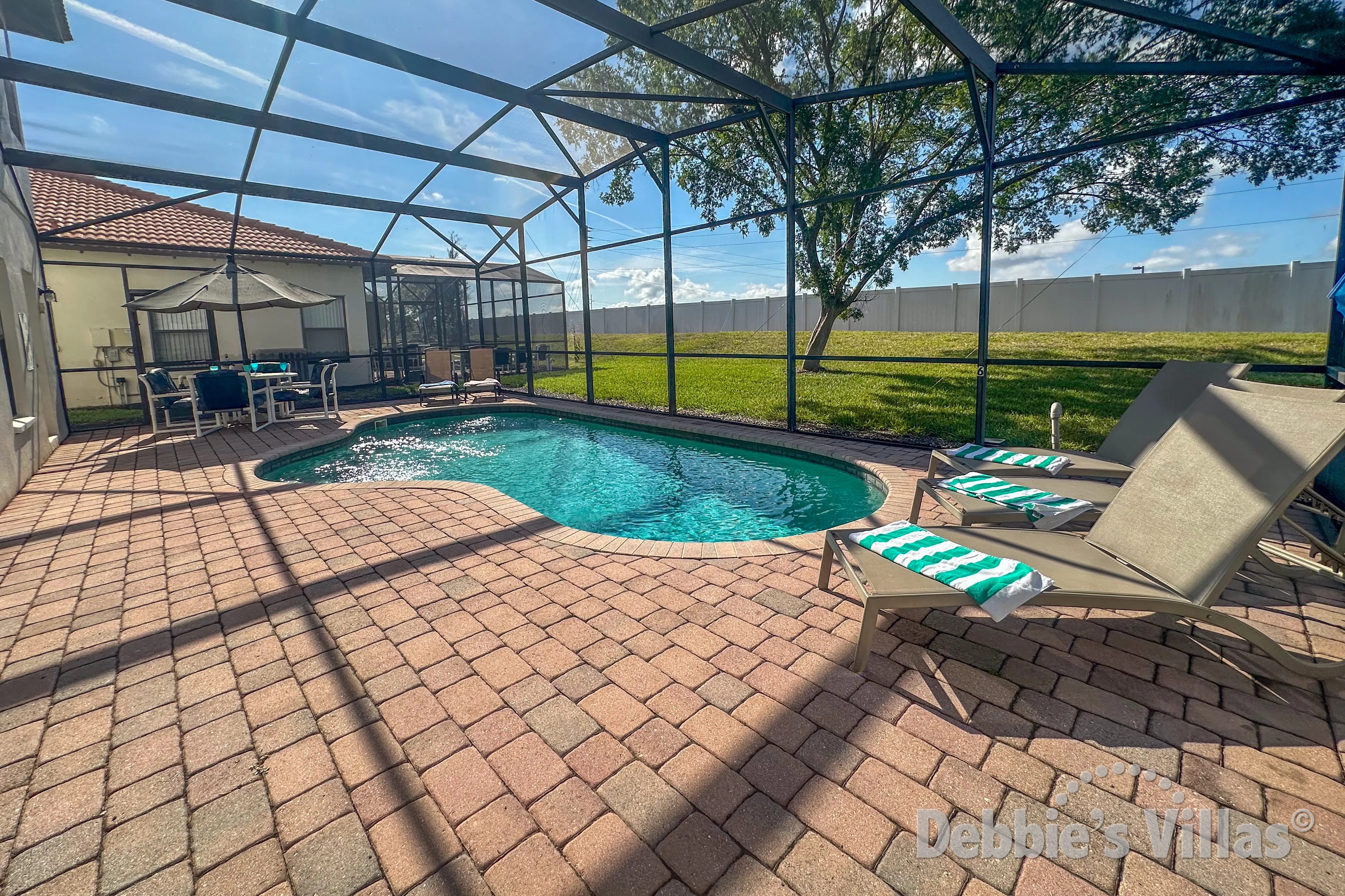 South-facing pool at this privately owned vacation villa on High Grove in Clermont 